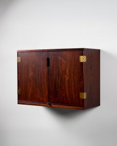 Wall mounted cocktail cabinet designed by Svend Langkilde for Langkilde Møbler