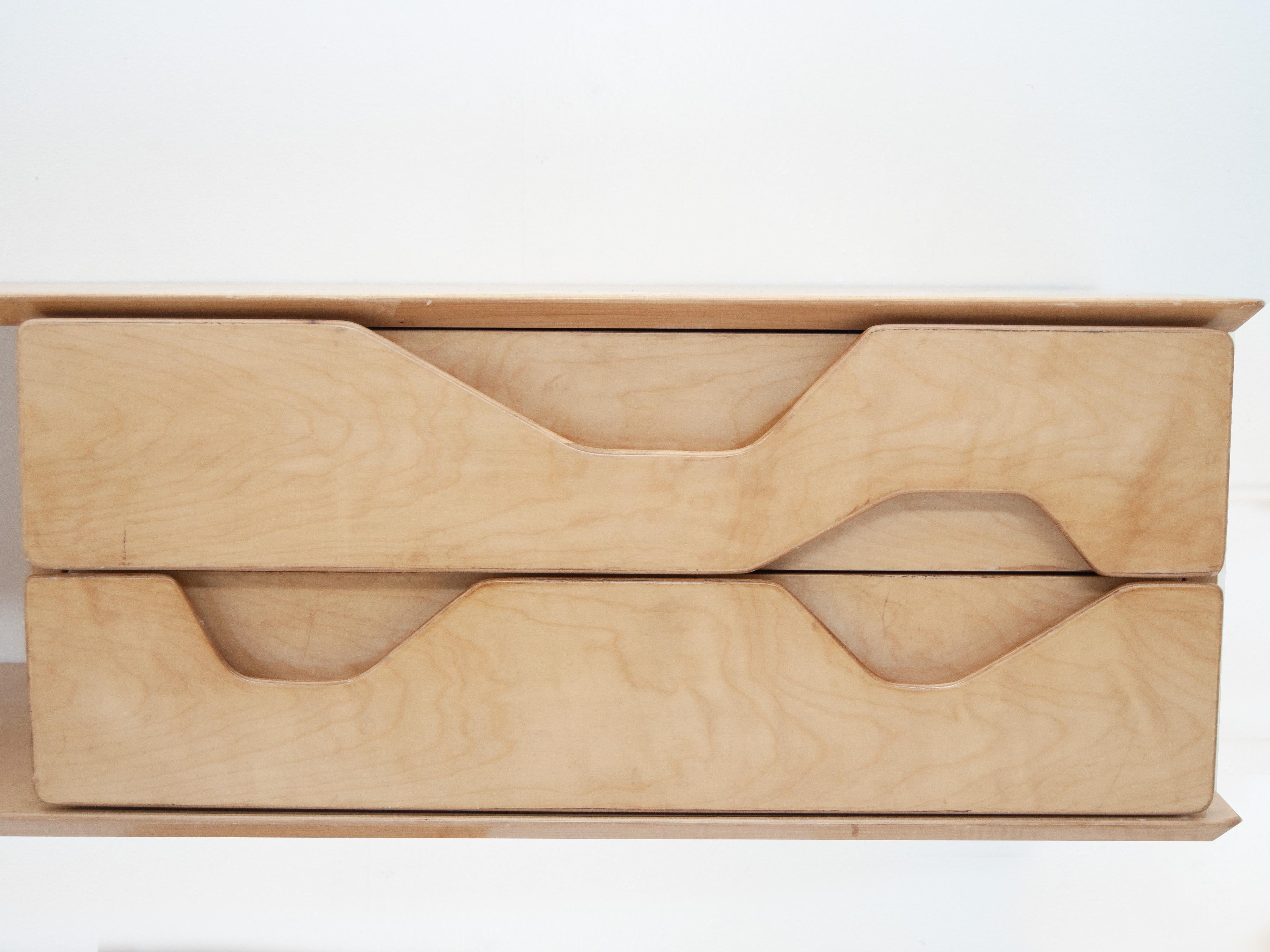 Mid-20th Century Wall-mounted console of drawers by Gio Ponti, 1950s For Sale