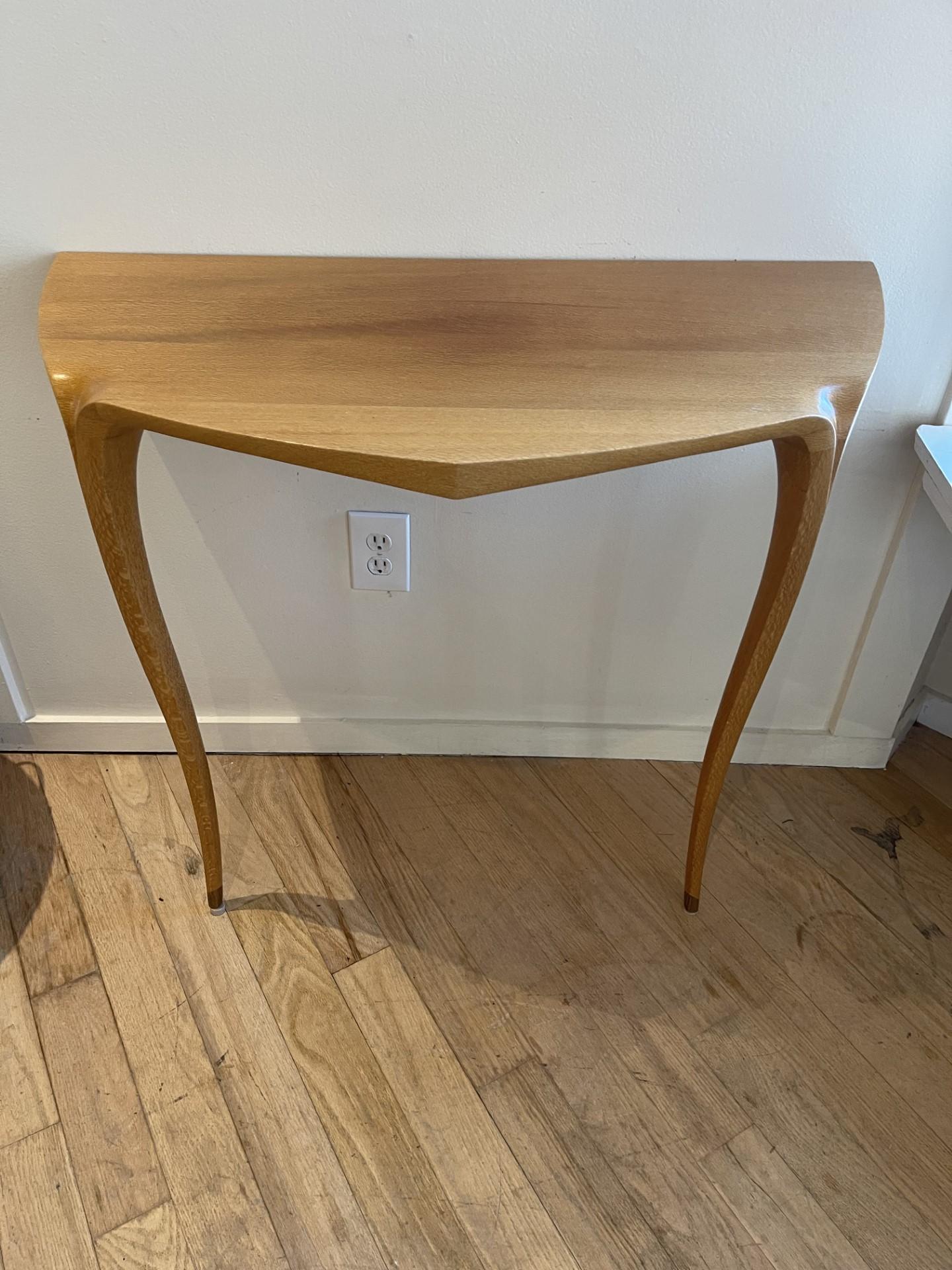 Hand-Crafted Wall Mounted Console Table by American Studio Craftsman  David Ebner.  1998 For Sale