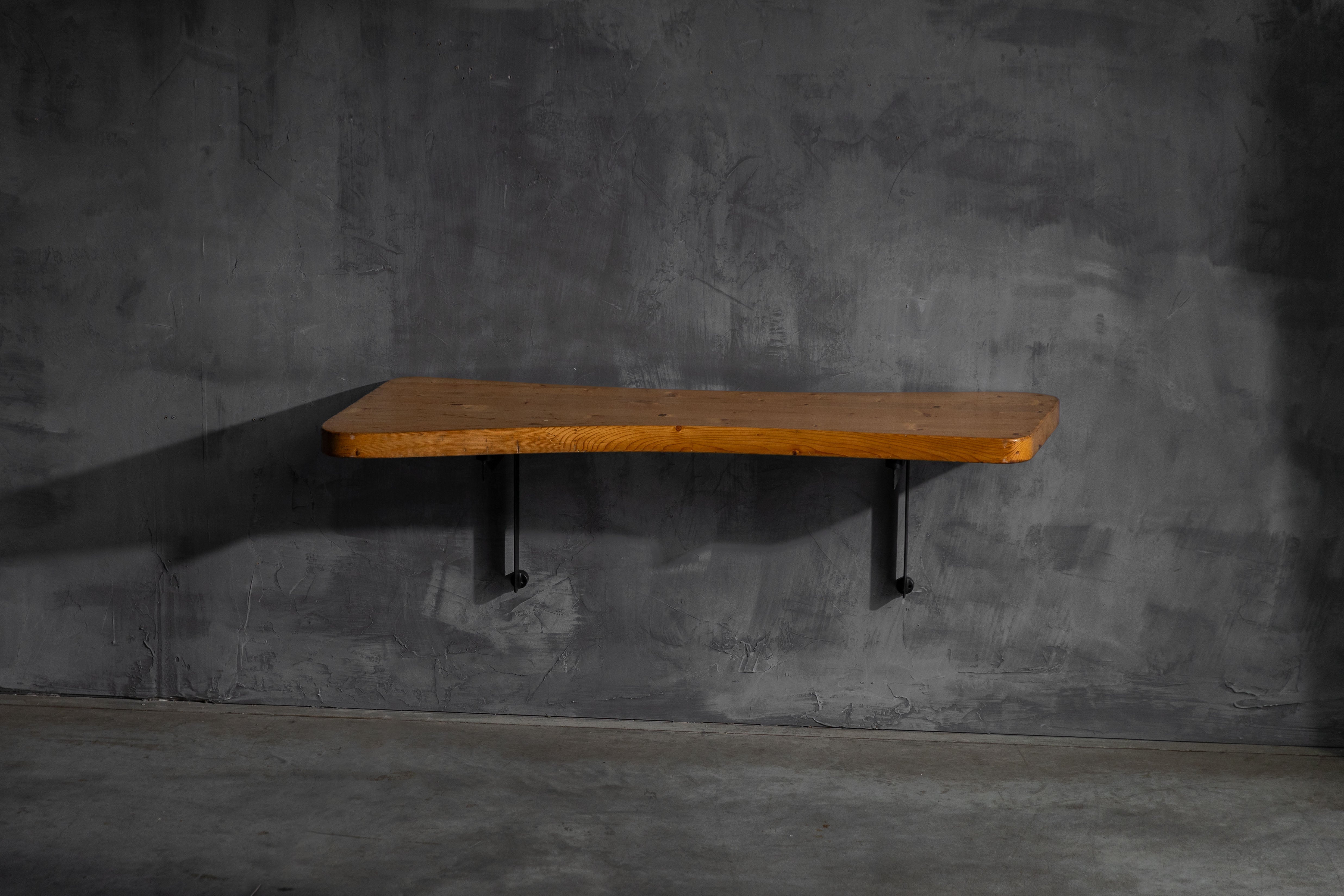 Wall-Mounted Console Table by Charlotte Perriand, France, 1950s For Sale