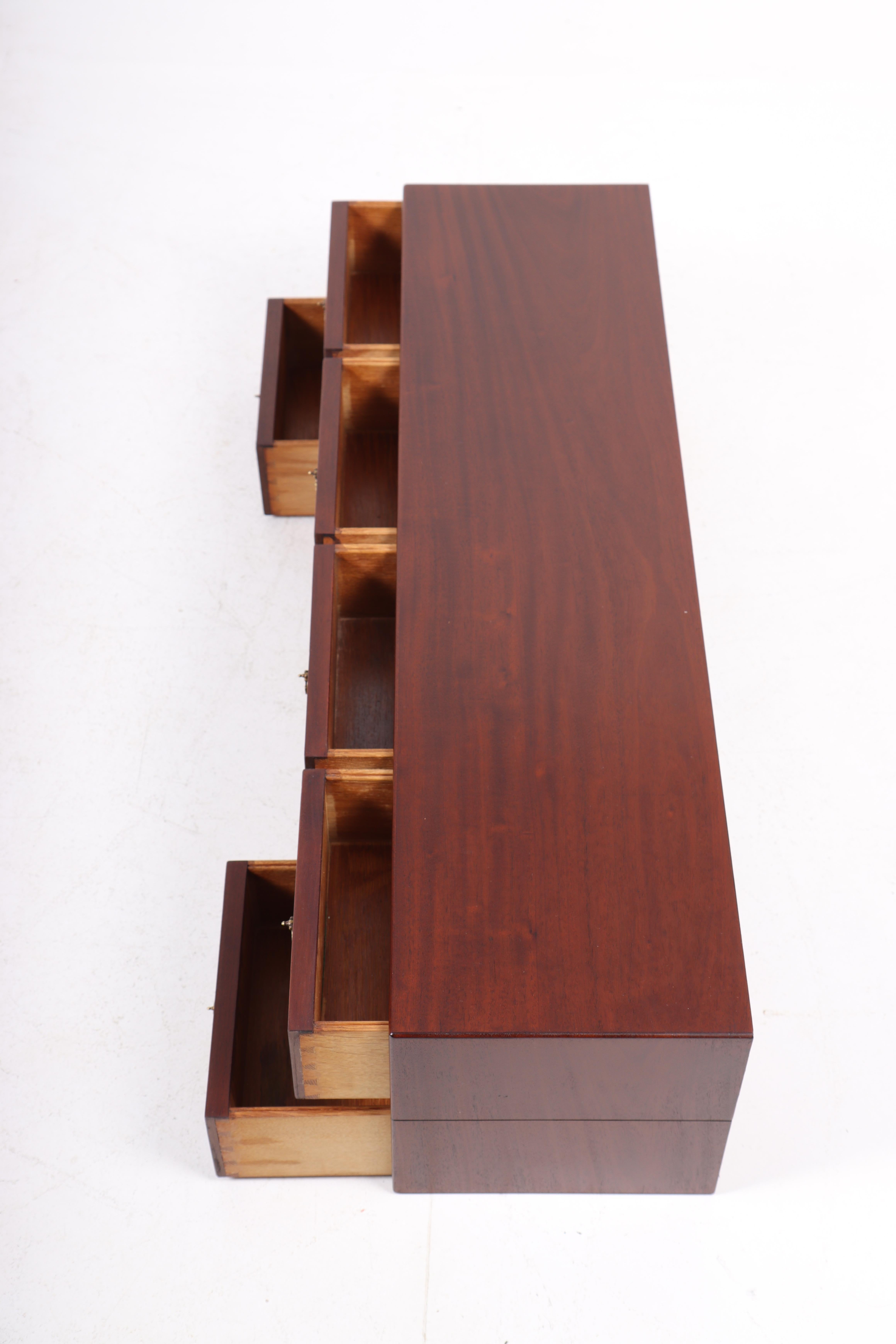 Danish Wall Mounted Console Table in Mahogany Designed by Frits Heningsen, 1940s