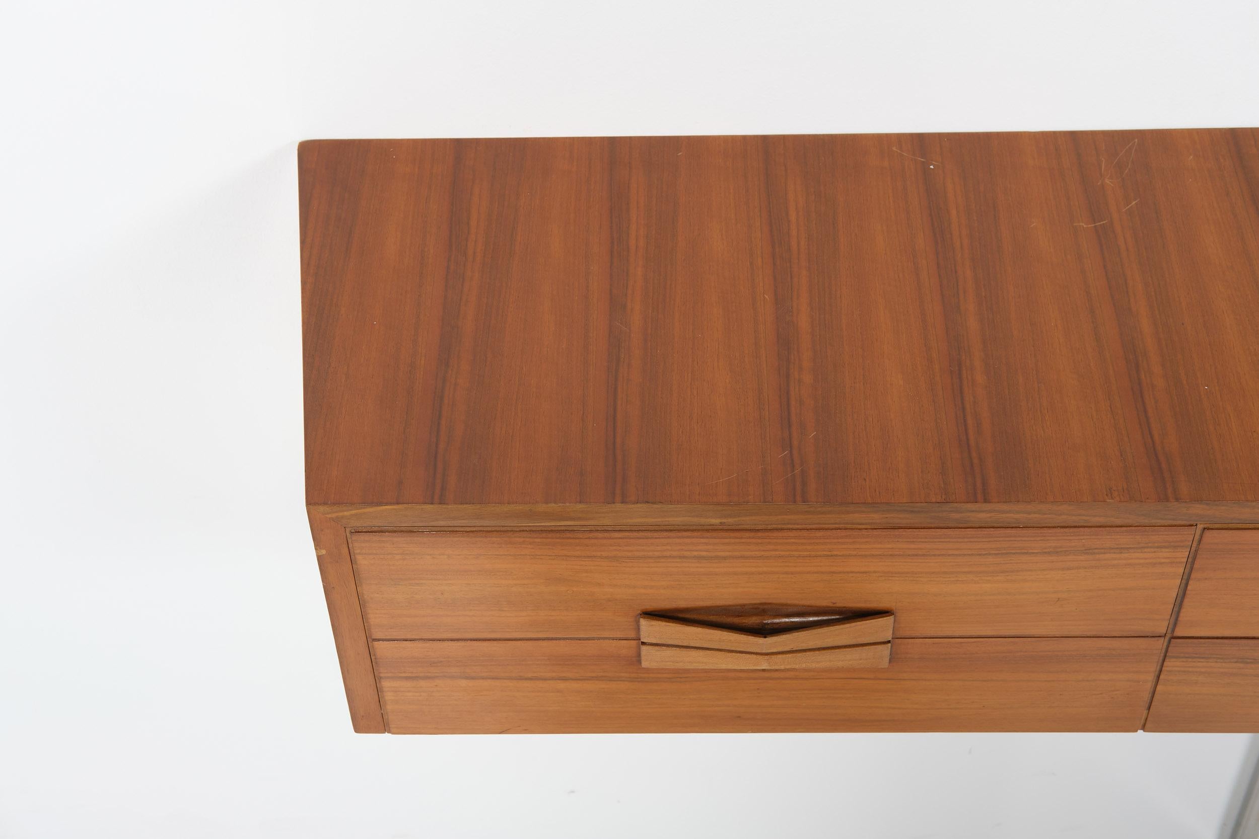 Wall Mounted Console by Dassi in Walnut, Italian Design, 1960 circa 2