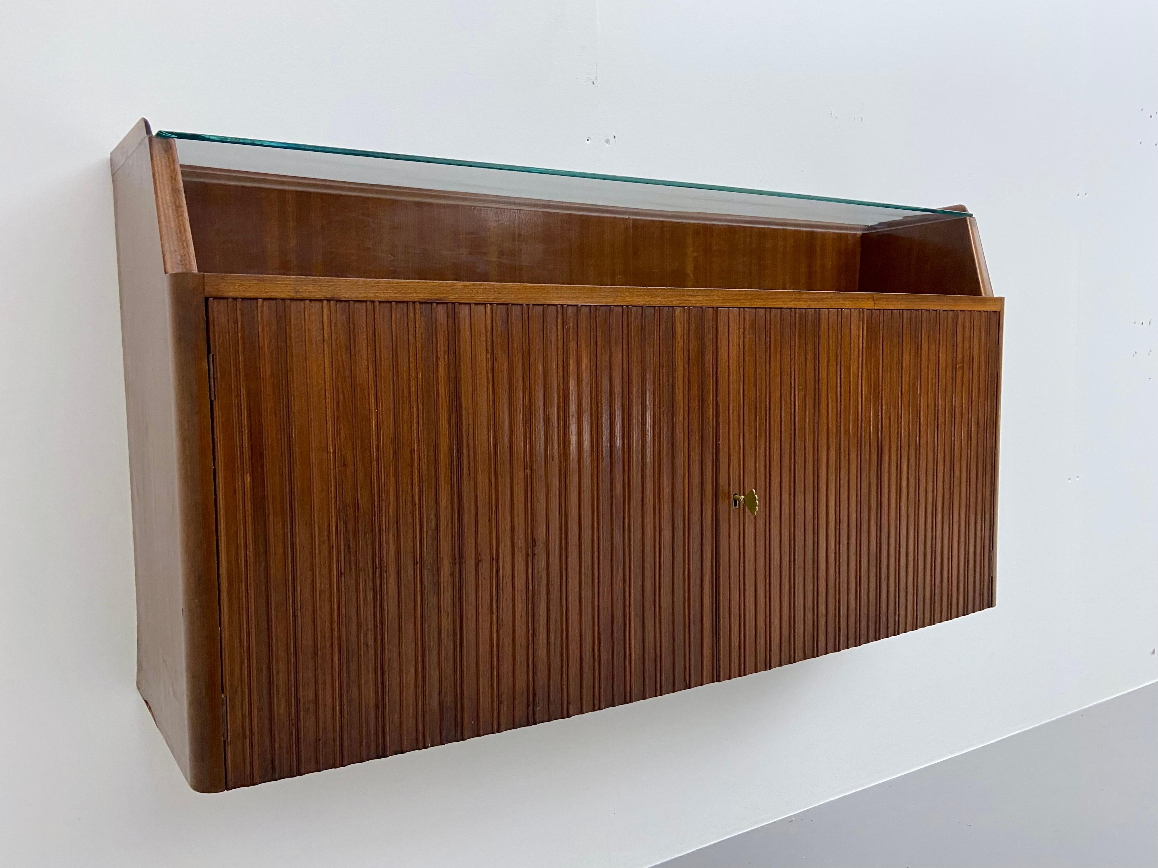 Mid-Century Modern Wall Mounted Credenza by Paolo Buffa for Serafino Arrighi, Italy, 1950's For Sale