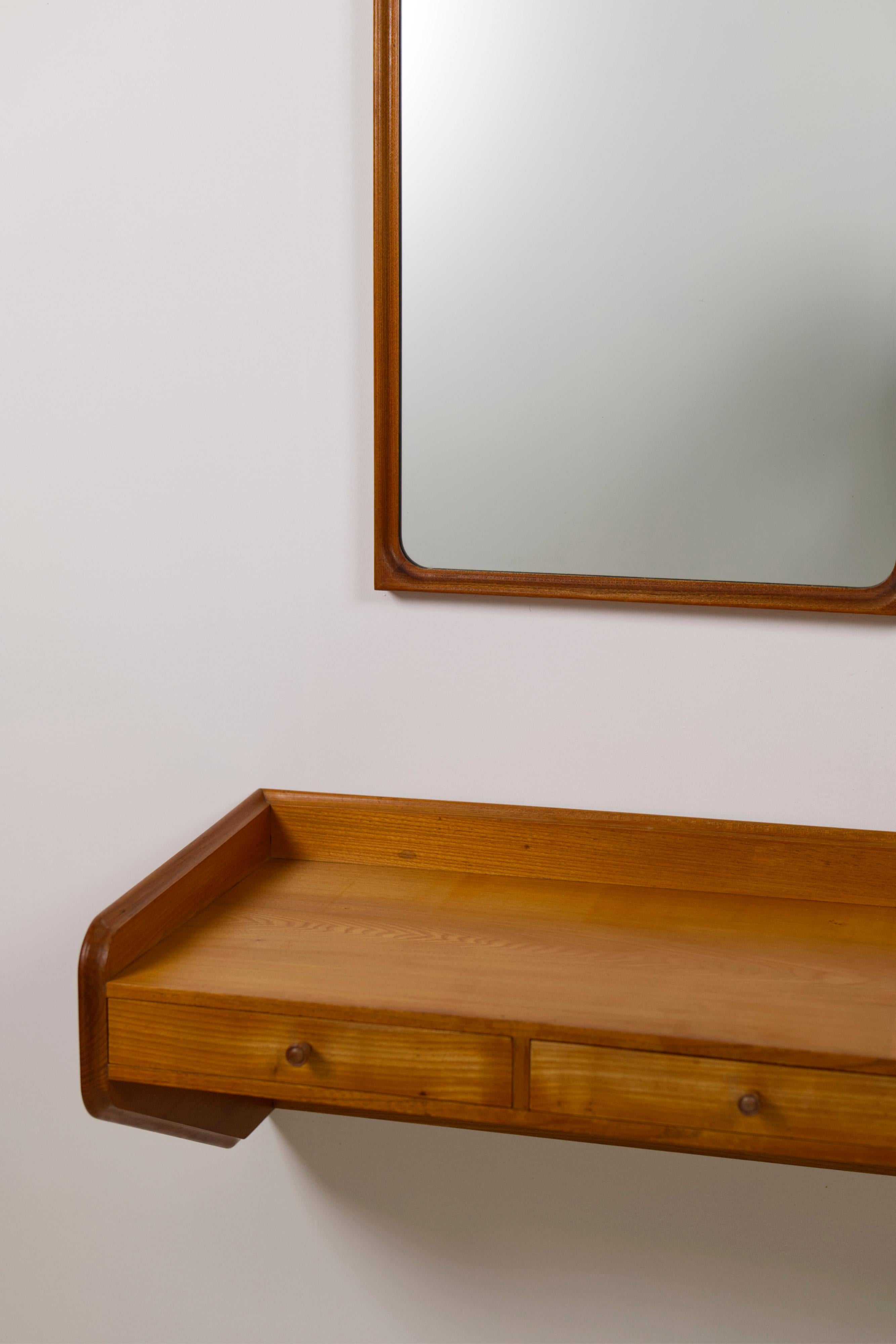 Scandinavo moderno Set di scrivania / toletta e specchio a muro di Egon Bro Petersen, 1941 in vendita