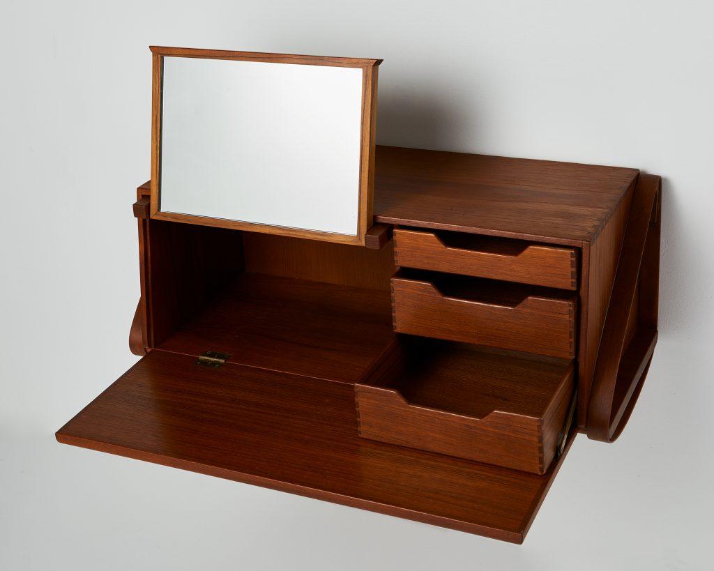 Mid-20th Century Wall Mounted Dressing Cabinet, Designed by Kristian S. Vedel for I. Christiansen