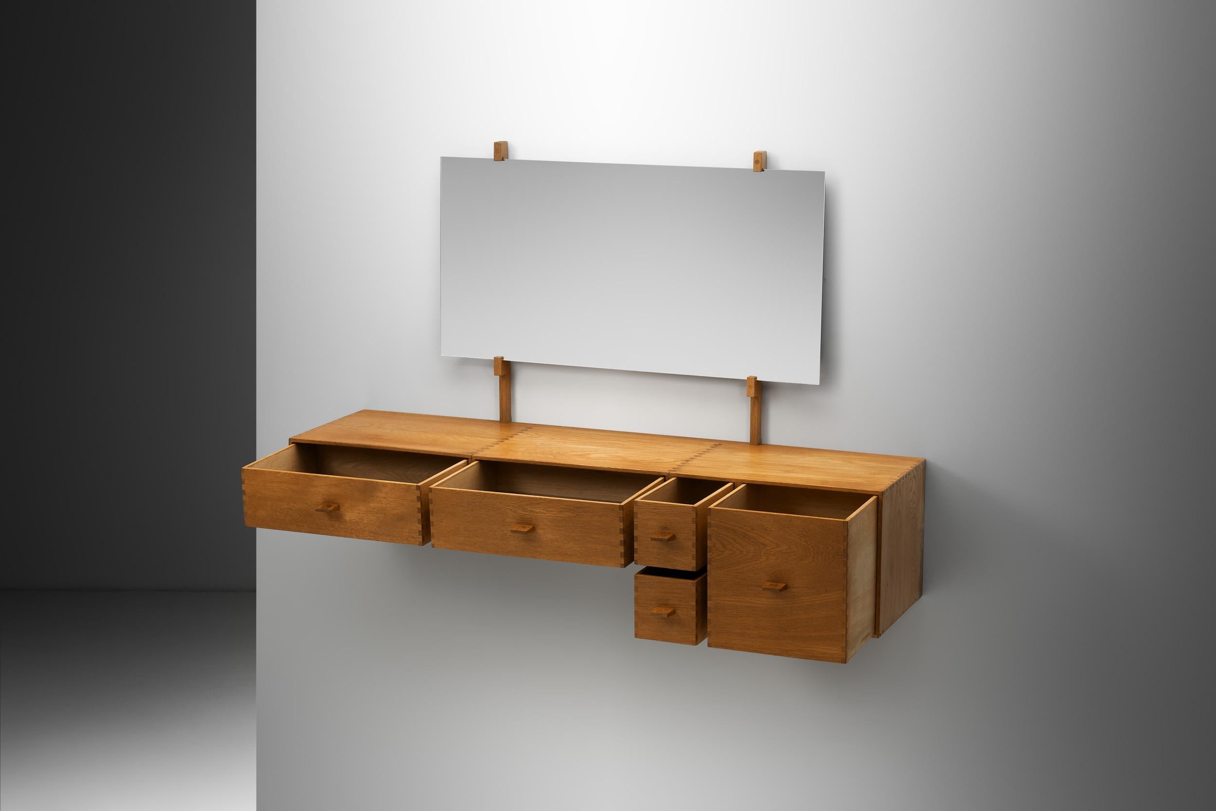Scandinavian Modern Wall-Mounted Dressing Table by Uno and Östen Kristiansson, Sweden 1960s For Sale