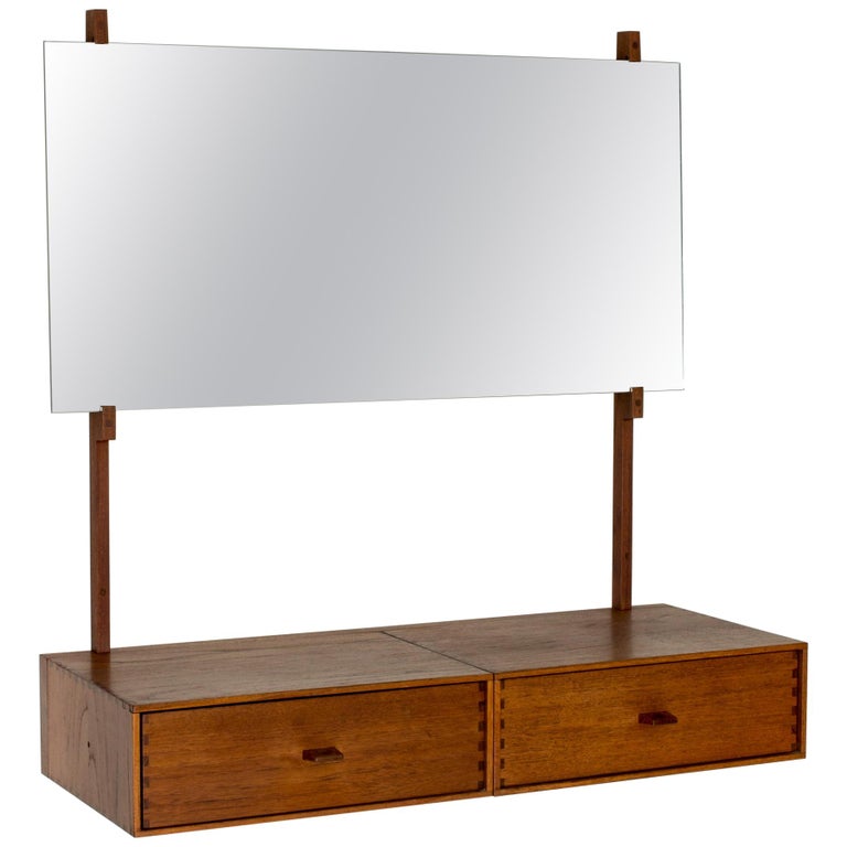 Wall Mounted Dressing Table from Uno and Östen Kristiansson for Luxus,  Sweden at 1stDibs