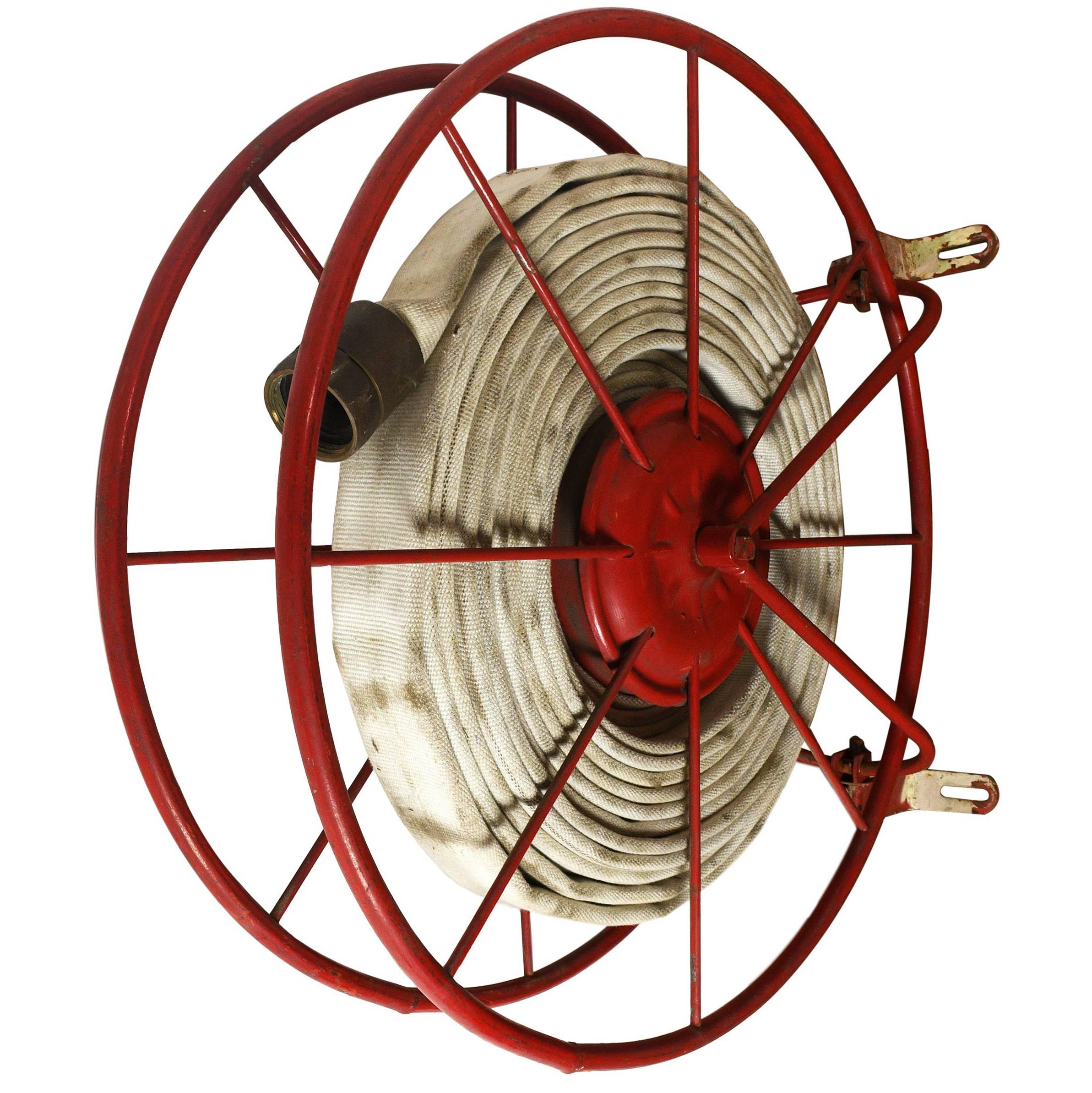 Wall-Mounted Fire Hose Reel at 1stDibs