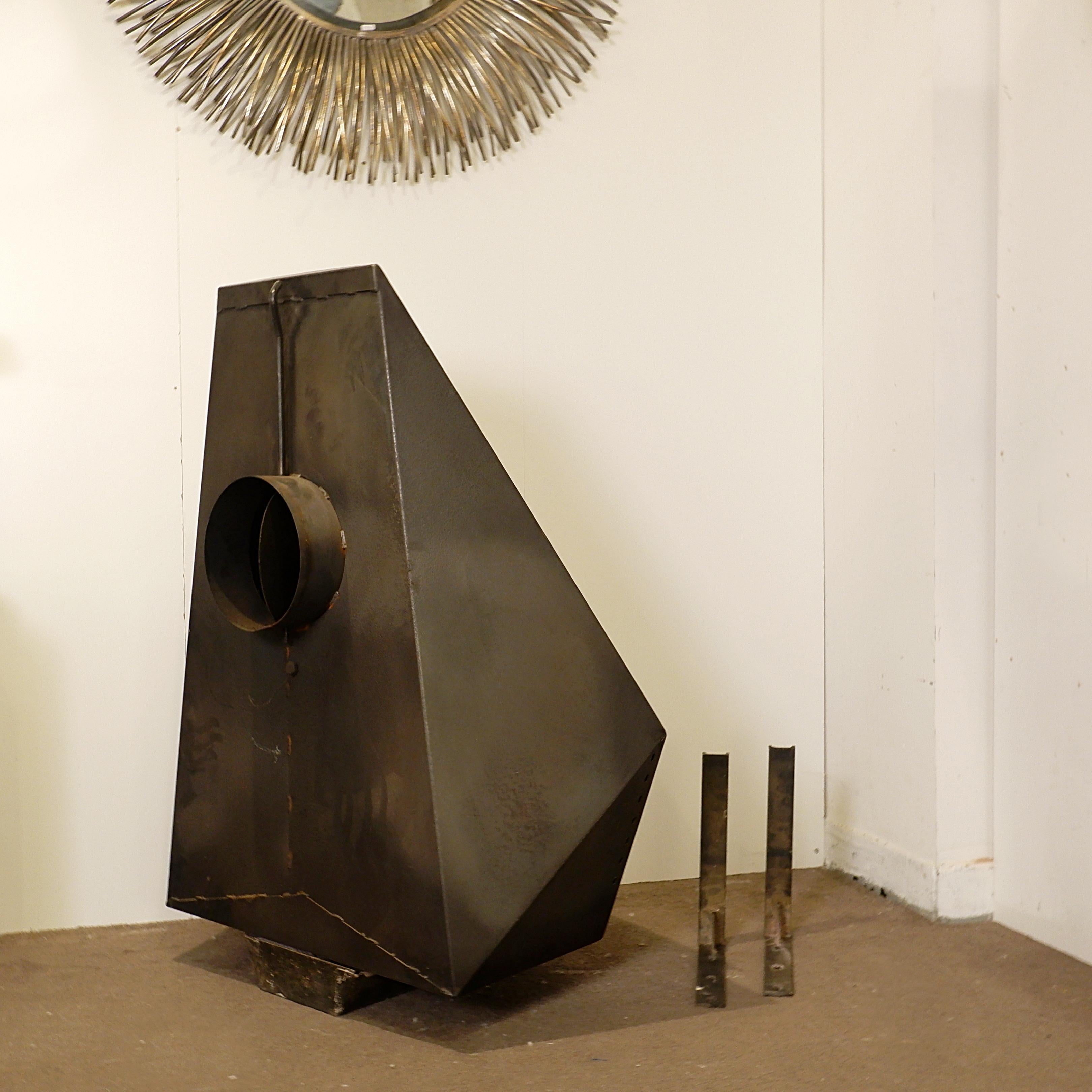 Steel Wall-Mounted Fireplace by Don Bar, 1970s - Mod 5005 For Sale