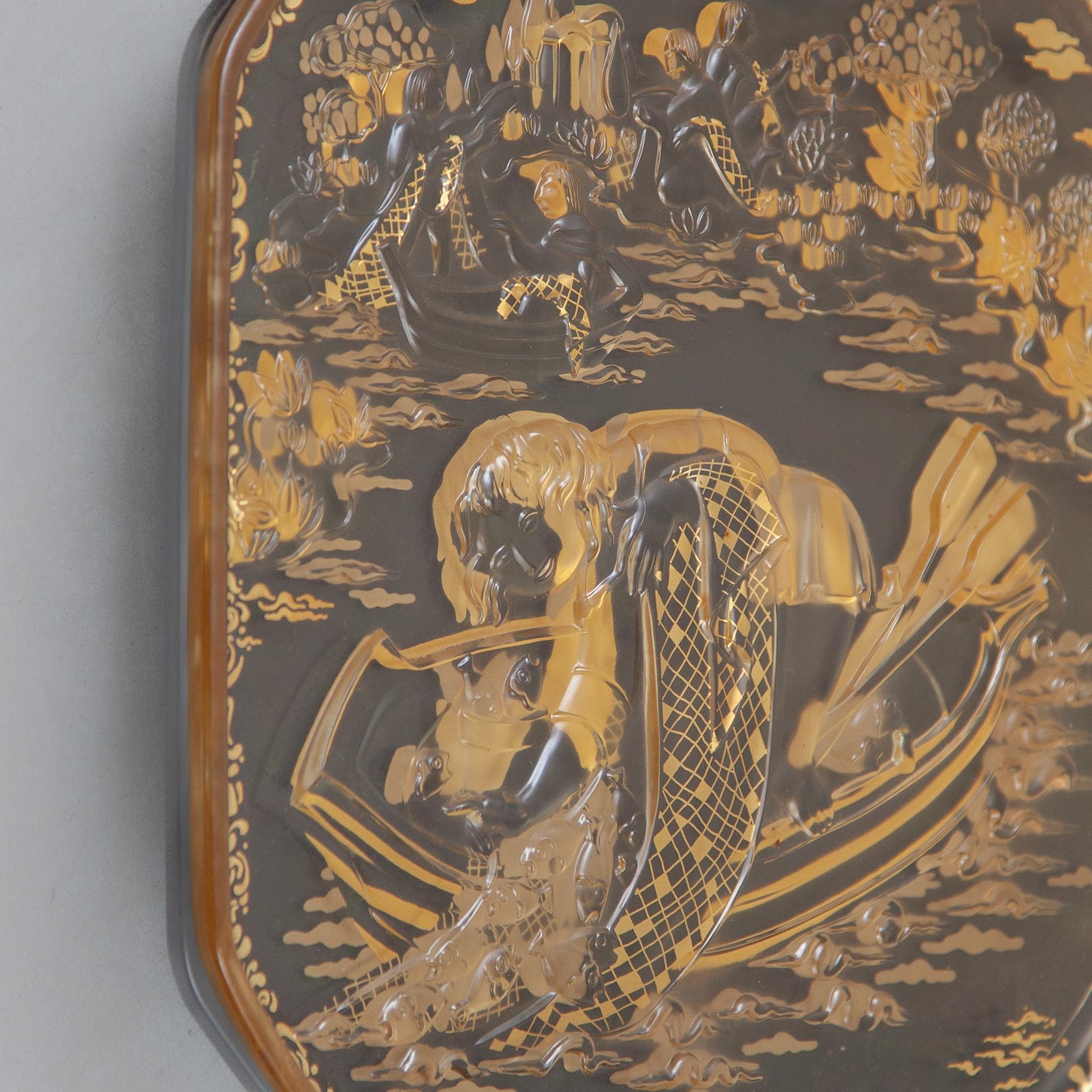 Parábola de cristal montada en la pared diseñada por Bjorn Wiinblad para Rosenthal finales del siglo XX en venta