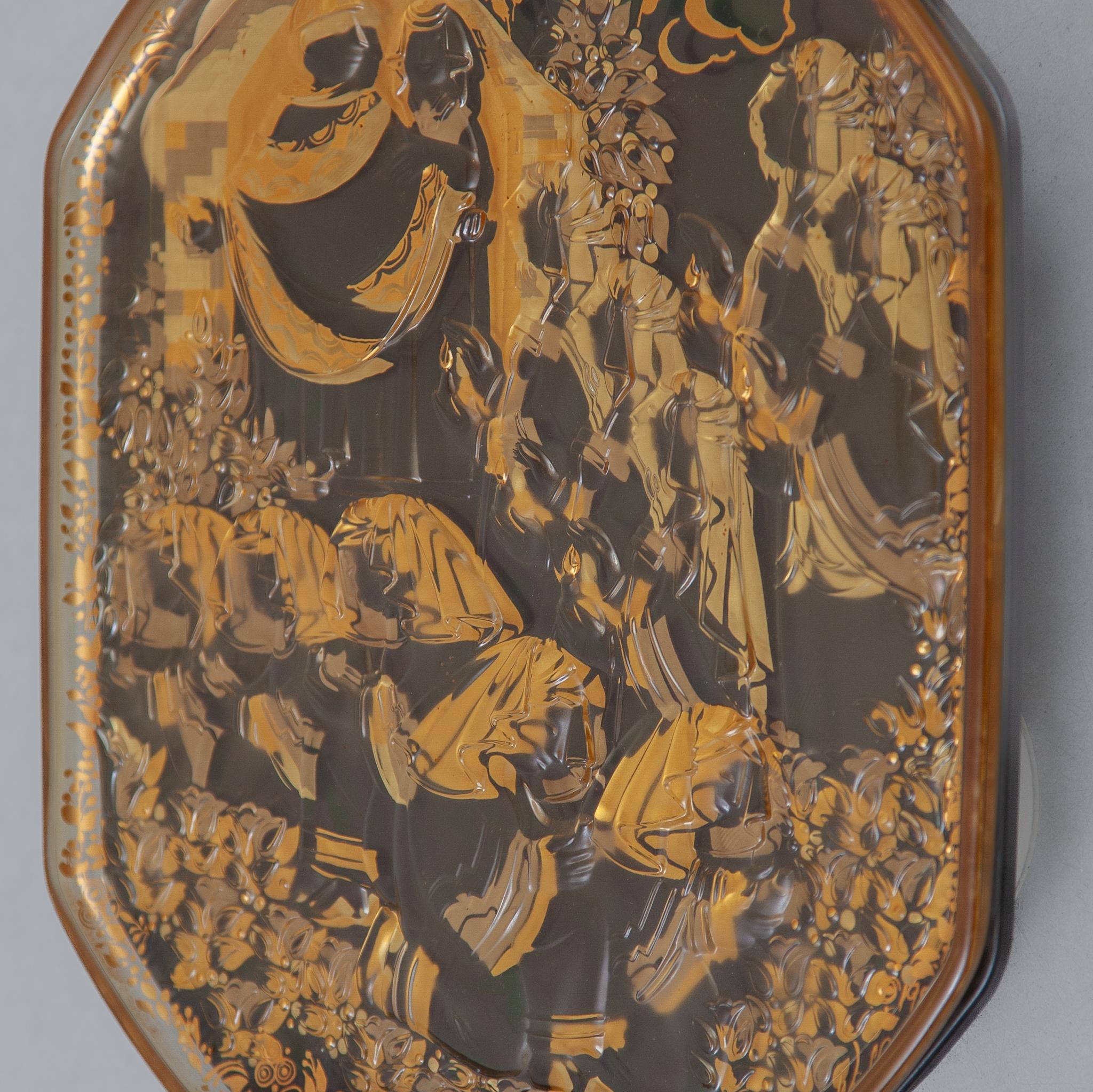 Escultura mural de vidrio diseñada por Bjorn Wiinblad para Rosenthal Moderno de mediados de siglo en venta