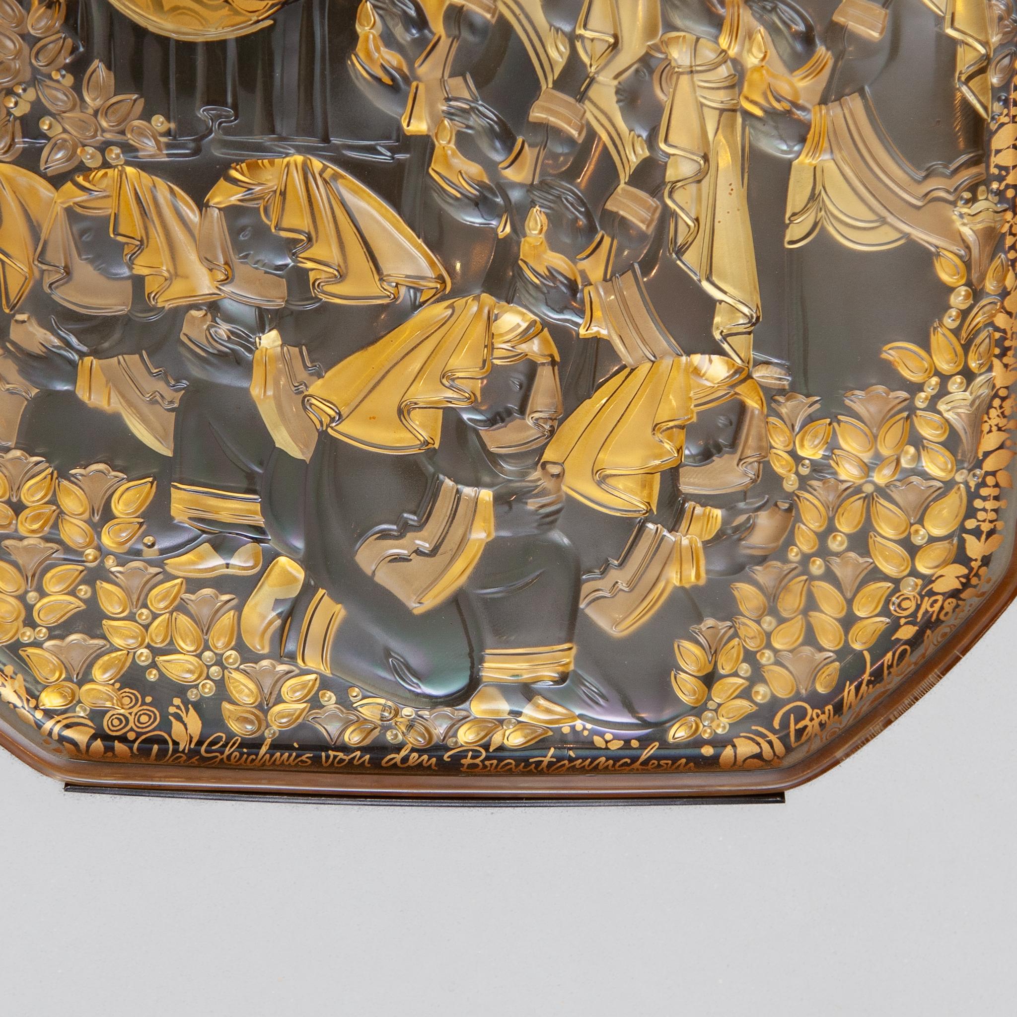 Escultura mural de vidrio diseñada por Bjorn Wiinblad para Rosenthal finales del siglo XX en venta
