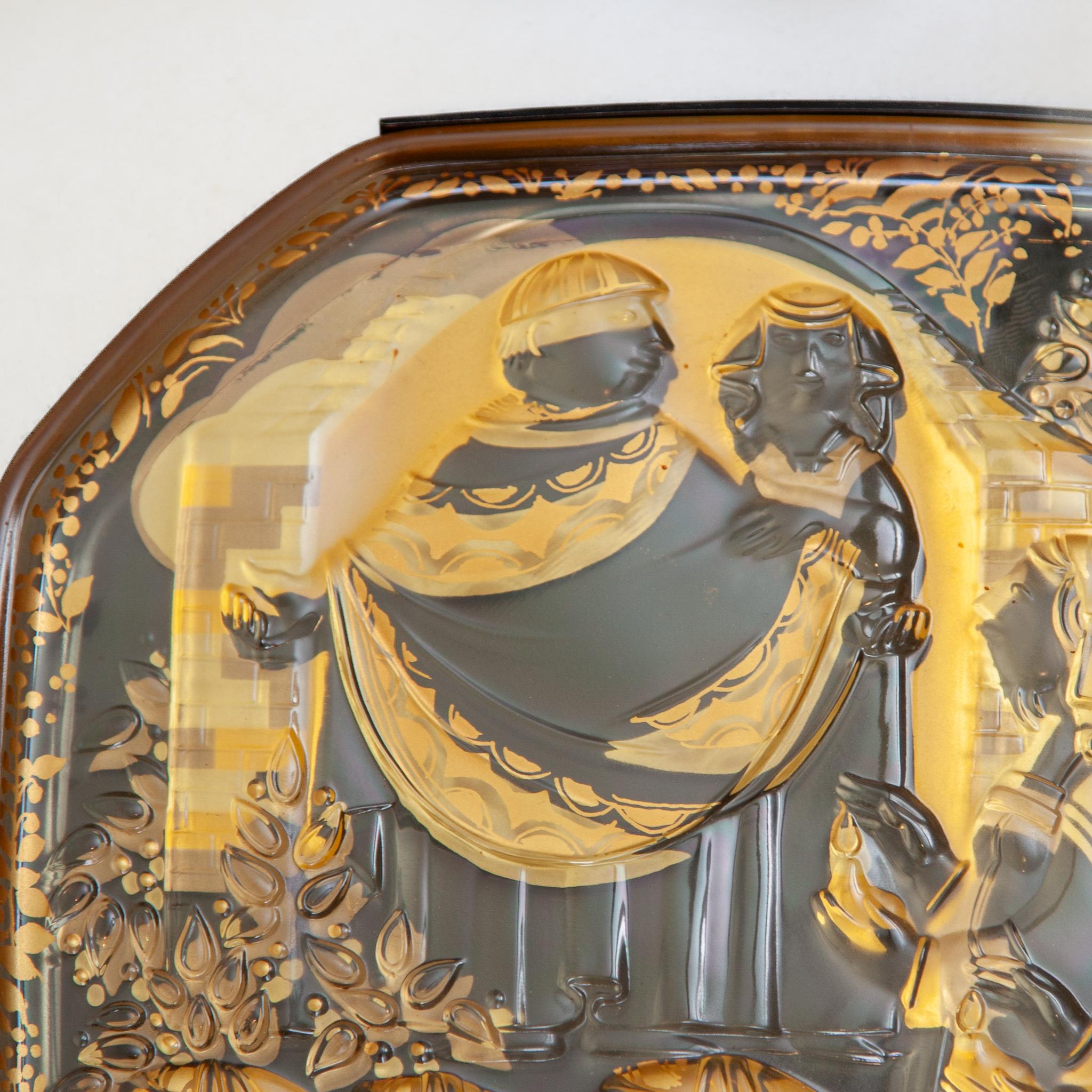 Escultura mural de vidrio diseñada por Bjorn Wiinblad para Rosenthal en venta 1