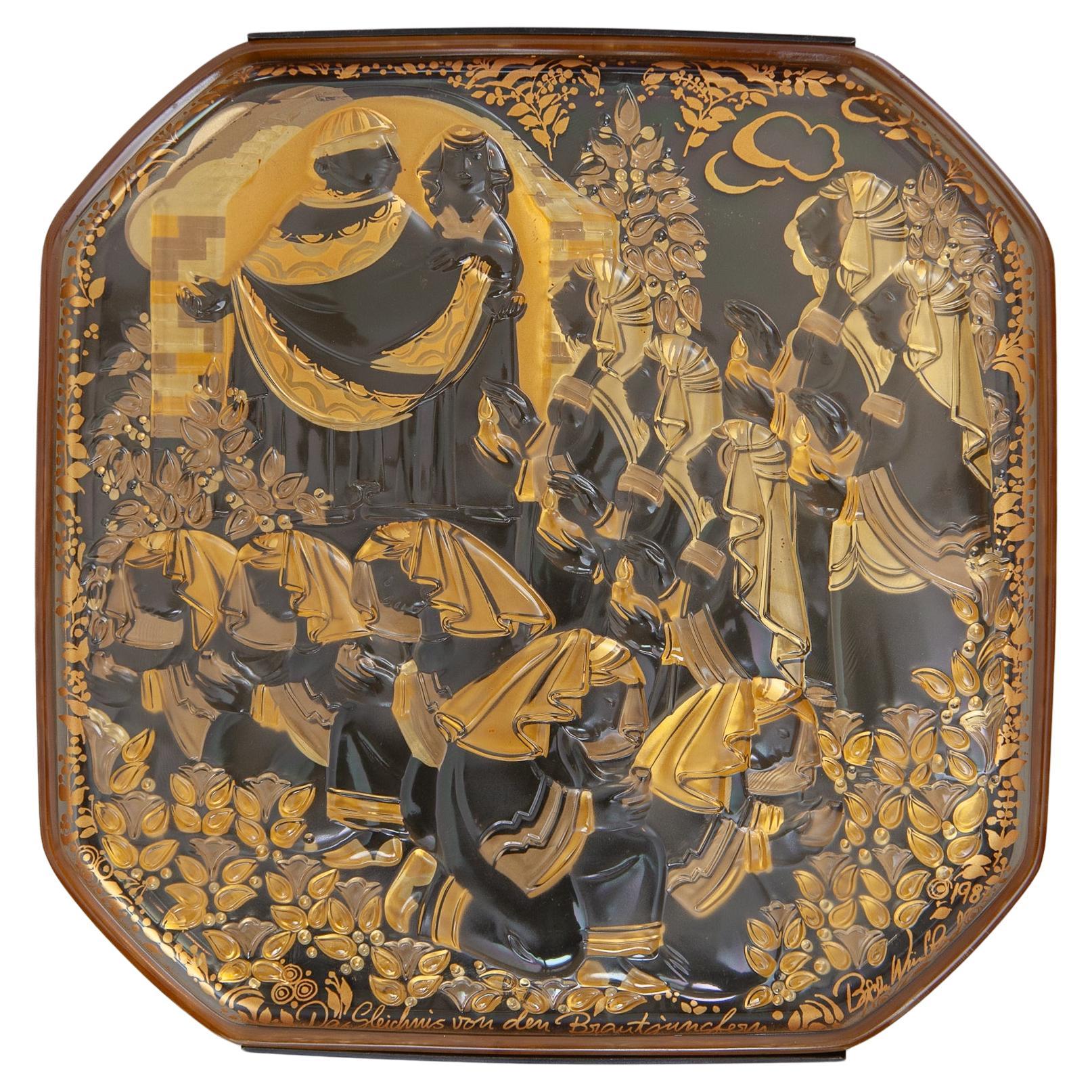 Escultura mural de vidrio diseñada por Bjorn Wiinblad para Rosenthal en venta