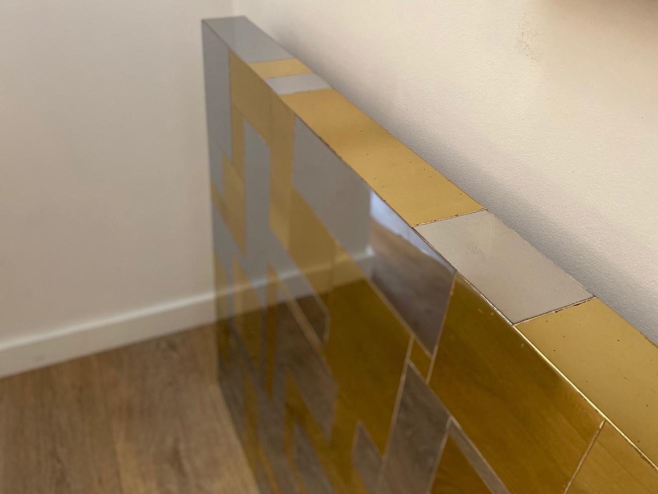 North American Wall Mounted Headboard in Chrome and Brass by Paul Evans