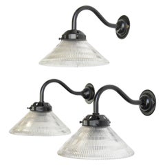 Antique Wall Mounted Holophane Lights, circa 1920s