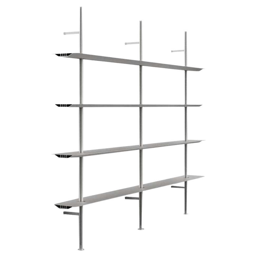 Wall Mounted Hypótila Shelving with Silver Aluminium Finish Ex.2 For Sale