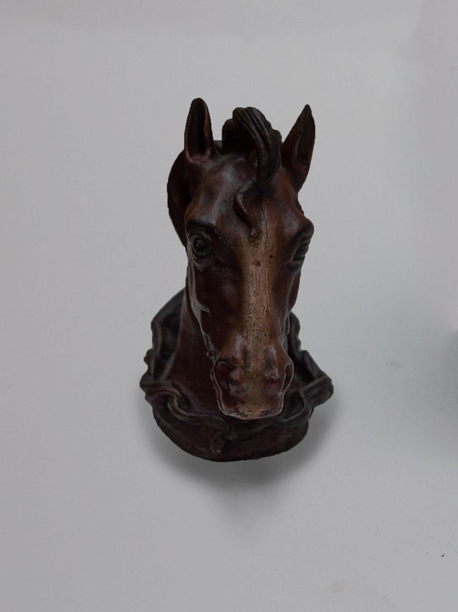 Wall Mounted Impressive Life Size Horses Head In Good Condition For Sale In Antwerp, BE