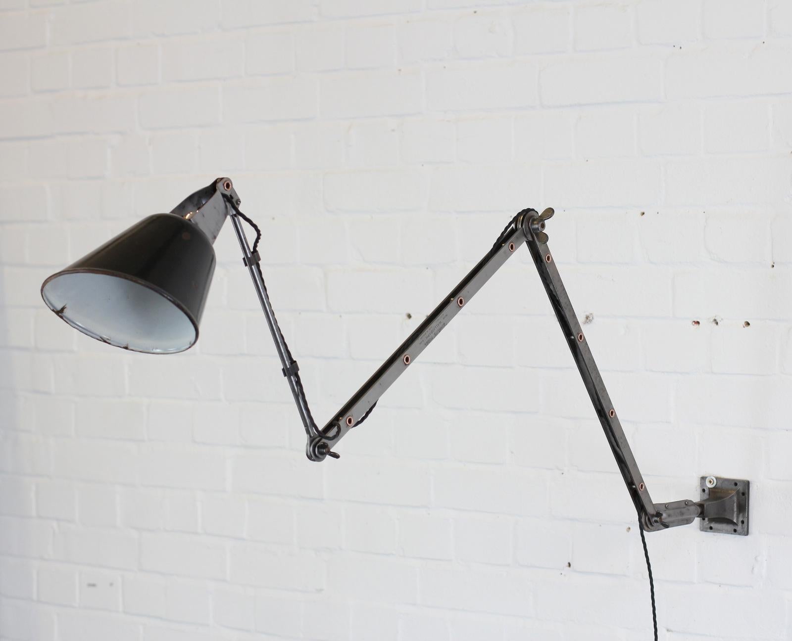 Wall-Mounted Industrial Lamp by Walligraph, circa 1930s 1