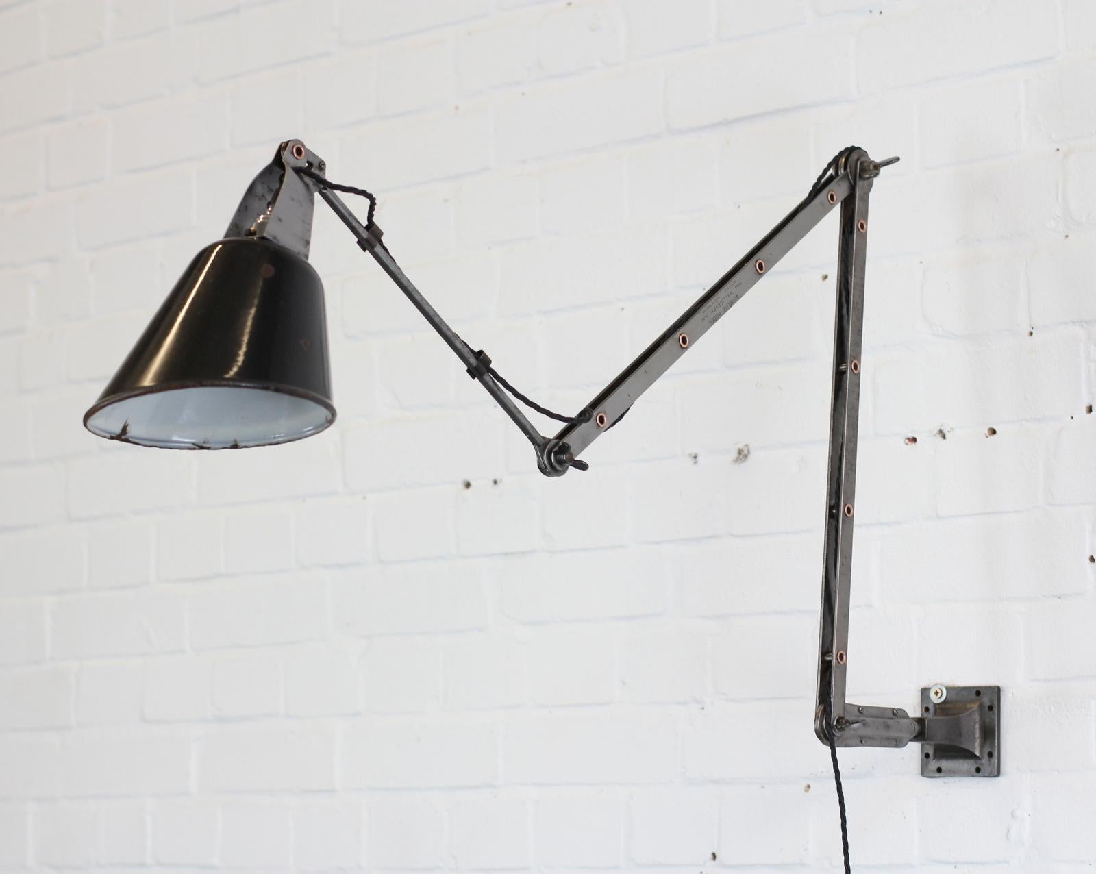 Wall-Mounted Industrial Lamp by Walligraph, circa 1930s 2