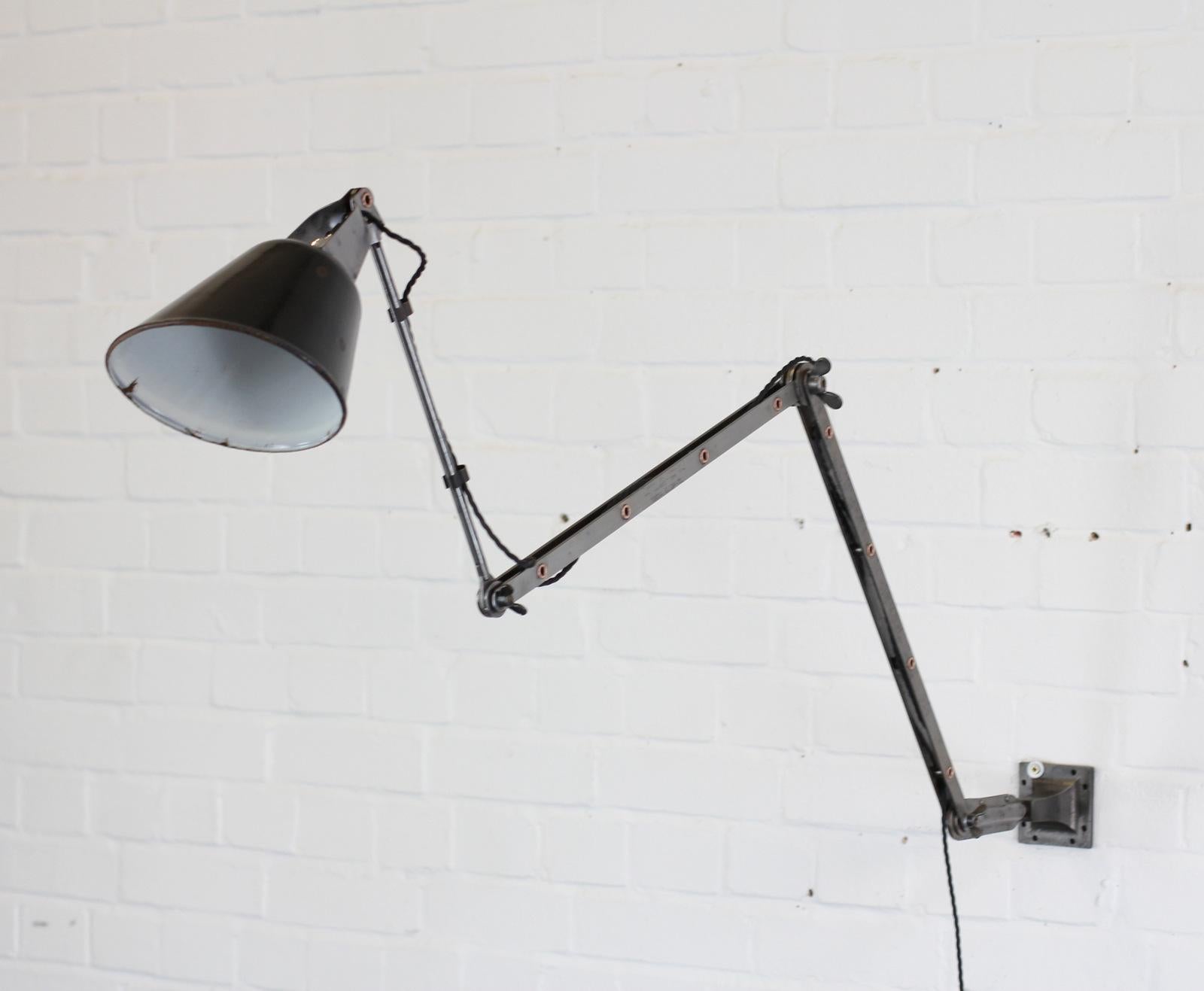 Wall-Mounted Industrial Lamp by Walligraph, circa 1930s 3