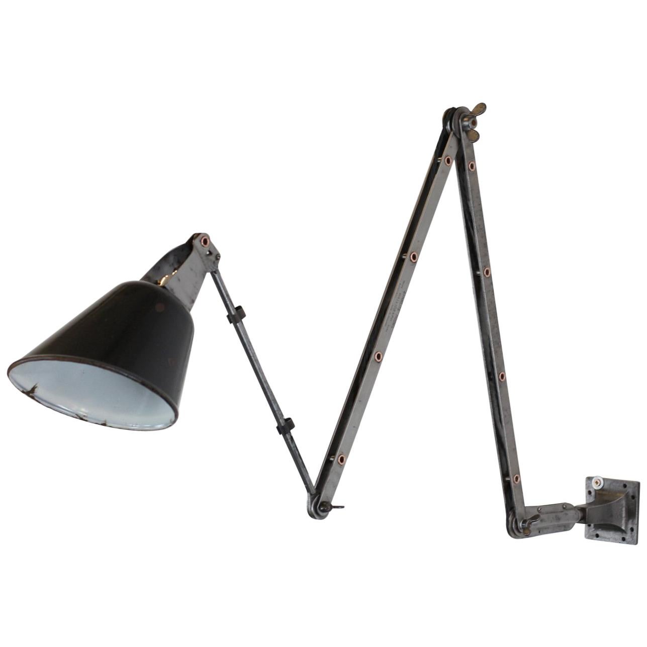 Wall-Mounted Industrial Lamp by Walligraph, circa 1930s