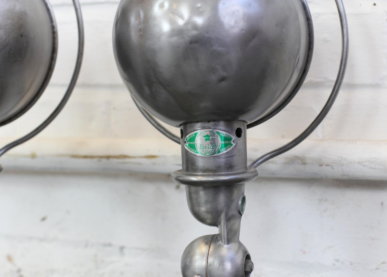 French Wall Mounted Industrial Lamps by Jielde, circa 1950s