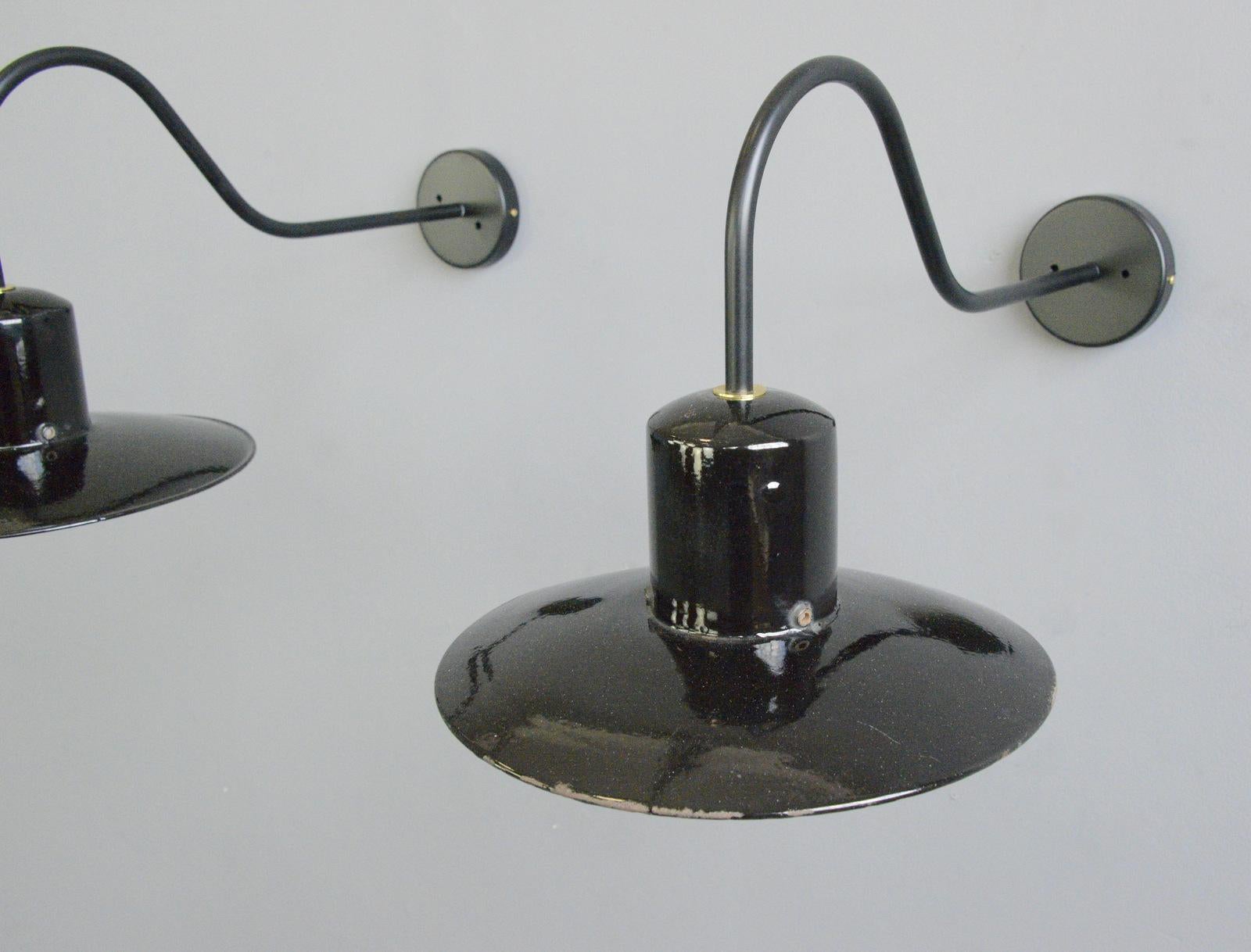 Wall Mounted Industrial Lights Circa 1950s For Sale 3