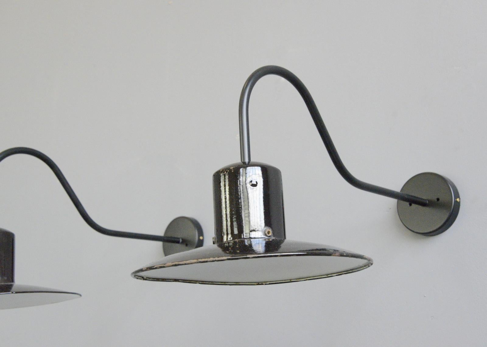 Wall Mounted Industrial Lights Circa 1950s For Sale 1