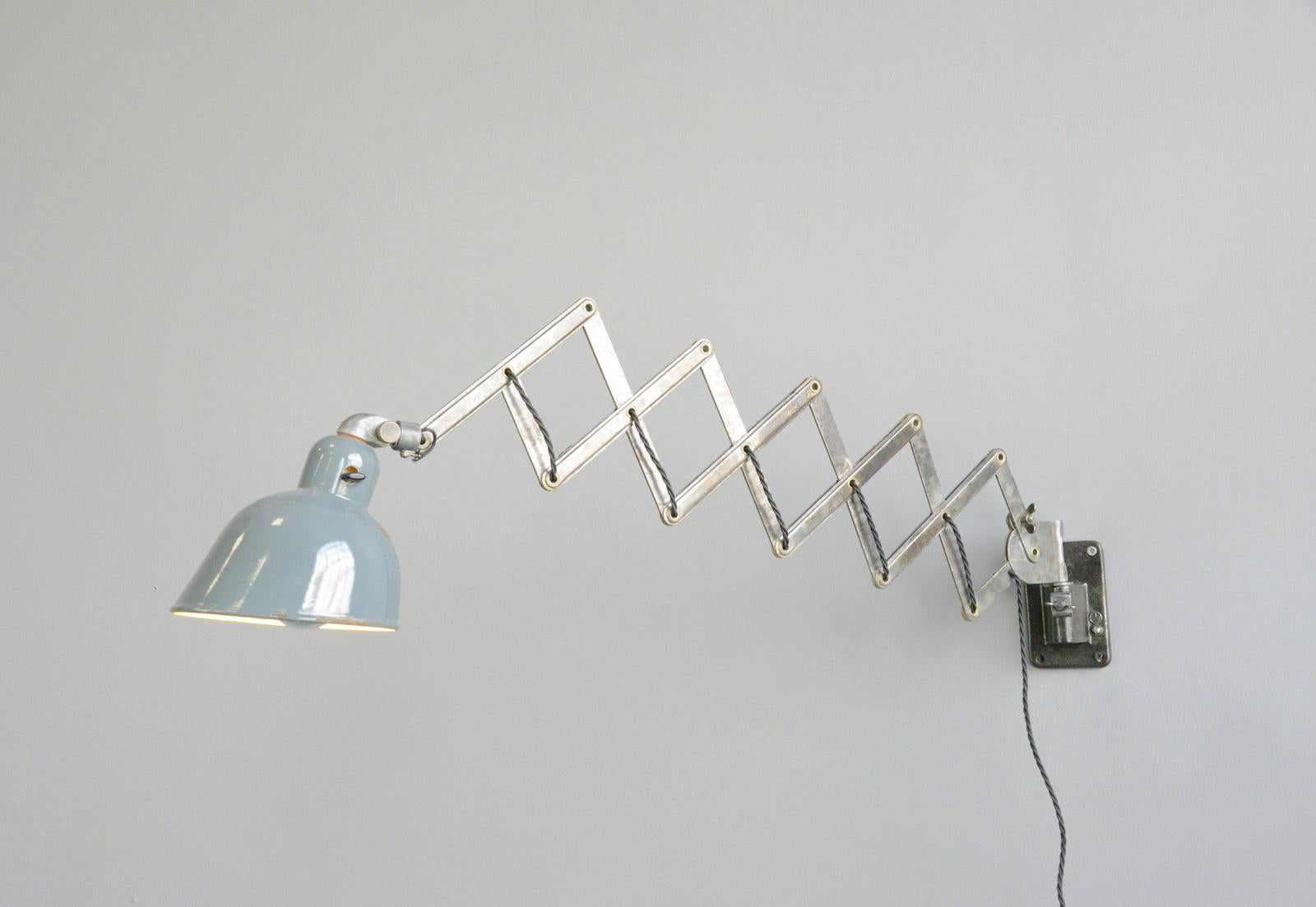Steel Wall Mounted Industrial Scissor Lamp by Siemens