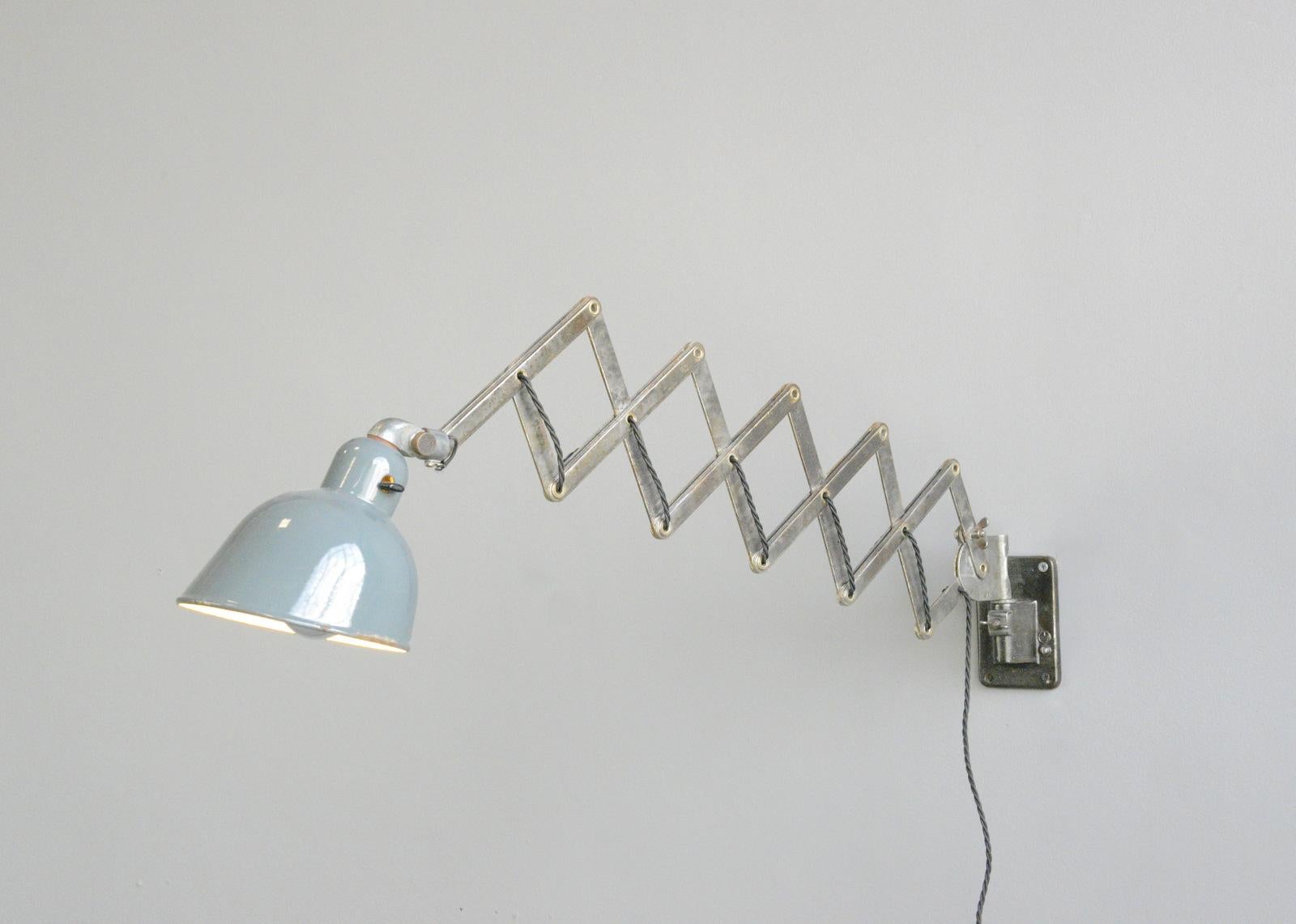Wall Mounted Industrial Scissor Lamp by Siemens 2