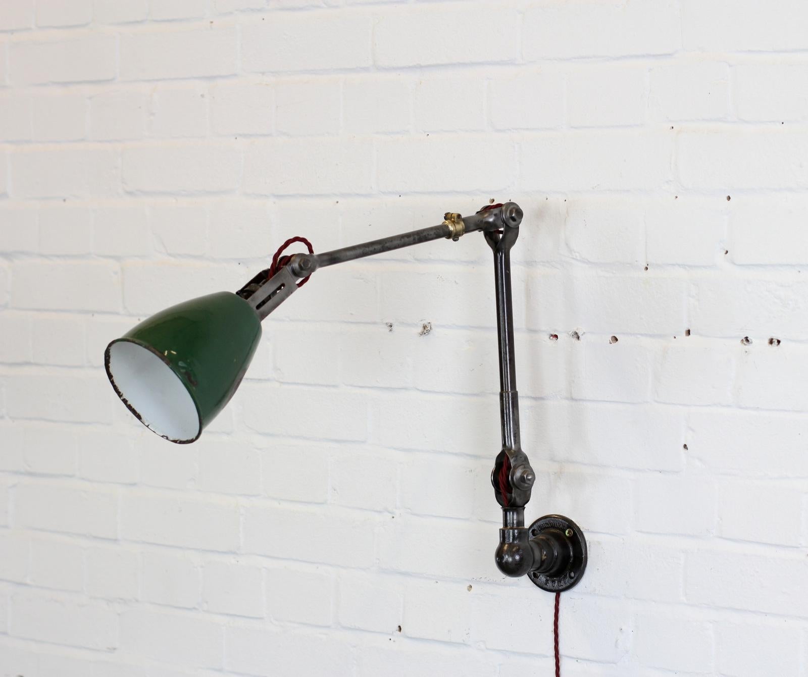 Wall Mounted Industrial Task Lamp by Dugdills, circa 1940s 1