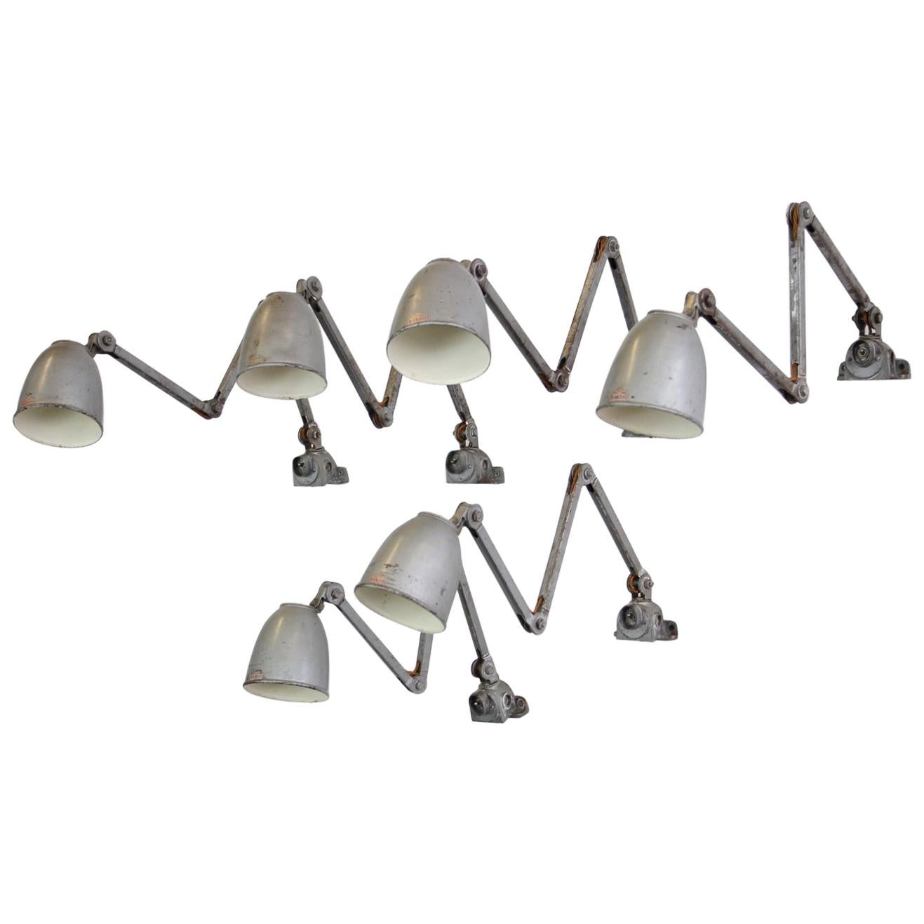 Wall Mounted Industrial Task Lamps by EDL, circa 1950s at 1stDibs
