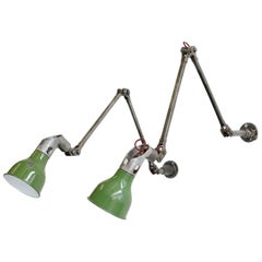 Vintage Wall-Mounted Industrial Task Lamps by Mek Elek, circa 1930s