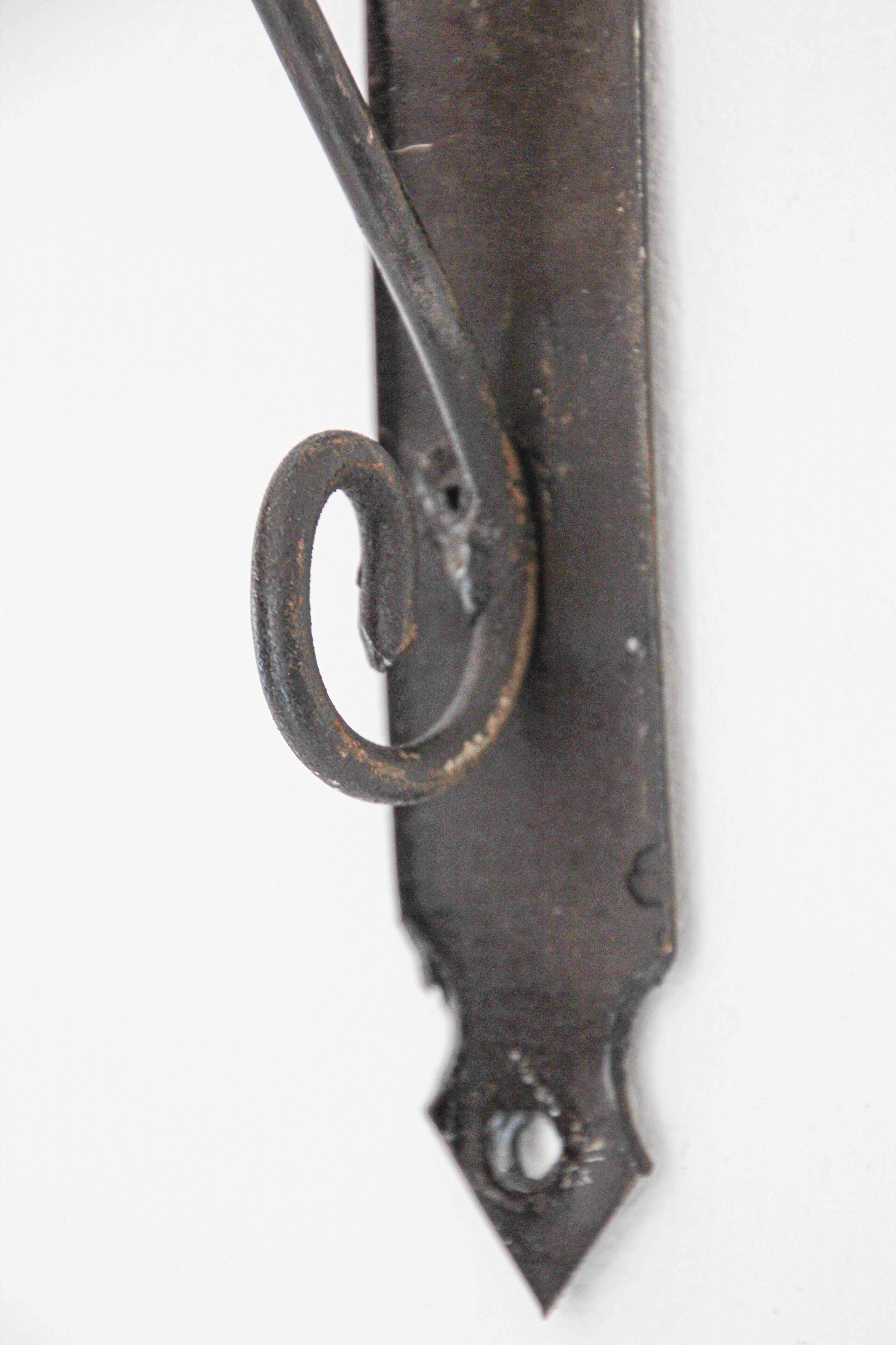 20th Century Wall Mounted Iron Bracket for Lanterns or Signs For Sale
