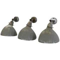 Wall-Mounted Light Grey Mercury Glass Lights, 1930s