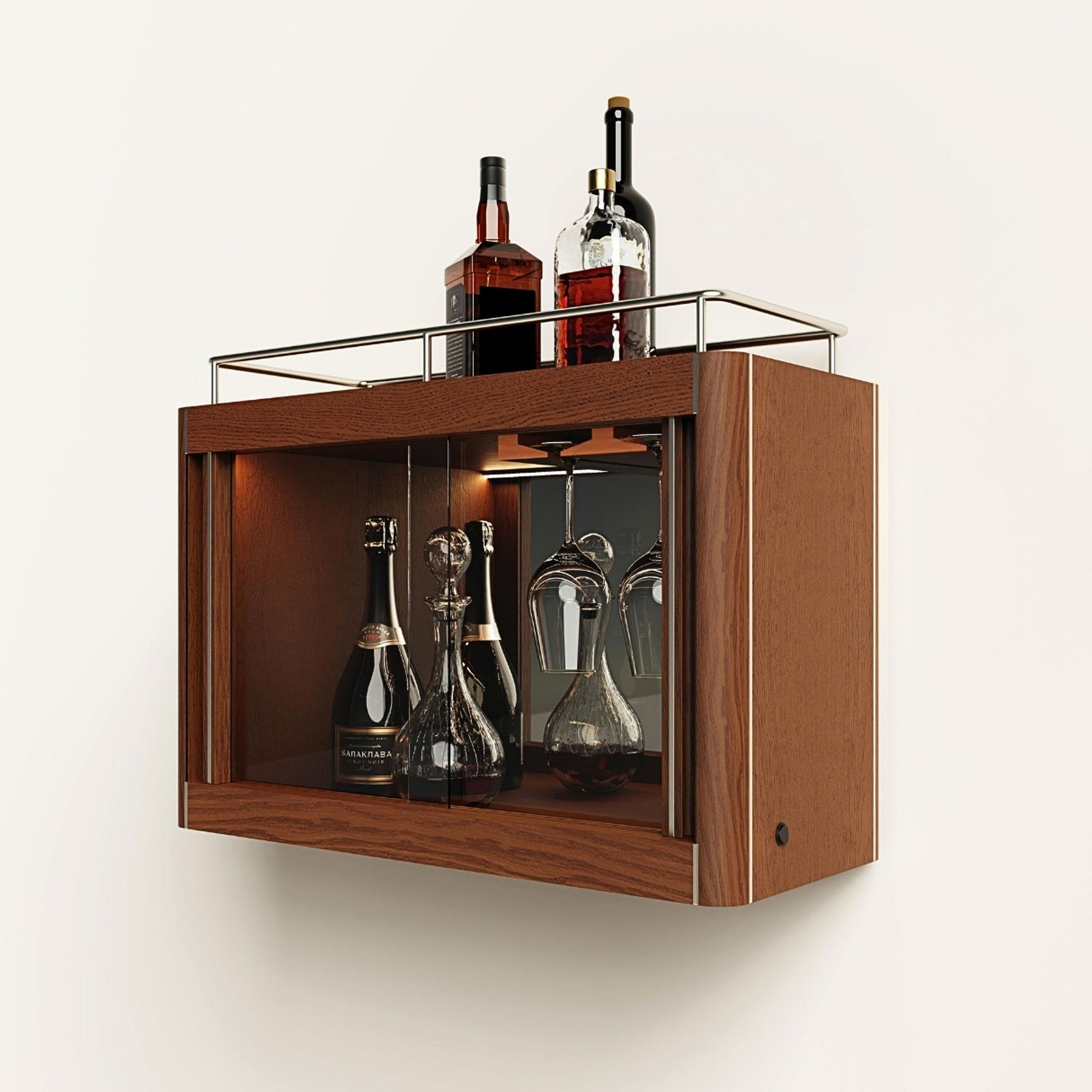 Moderne Meuble à liqueurs / à cocktails mural - Série vitrine murale CASABLANCA en vente
