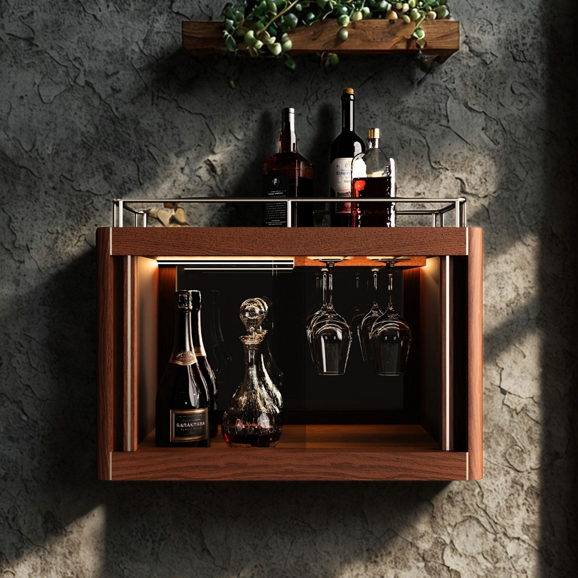 Turc Meuble à liqueurs / à cocktails mural - Série vitrine murale CASABLANCA en vente