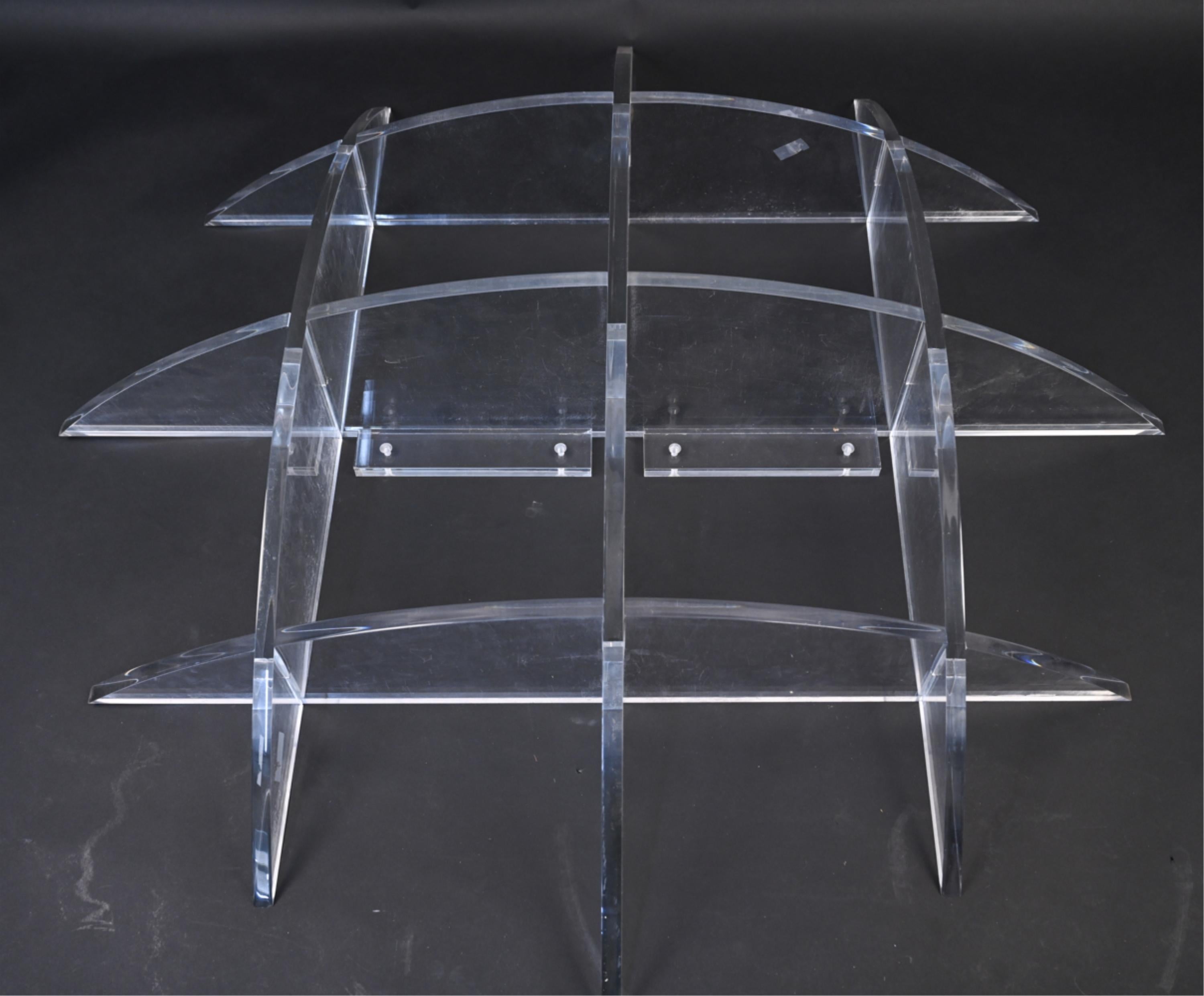 Mid-Century Modern Wall-Mounted Lucite Shelves, c. 1970's For Sale