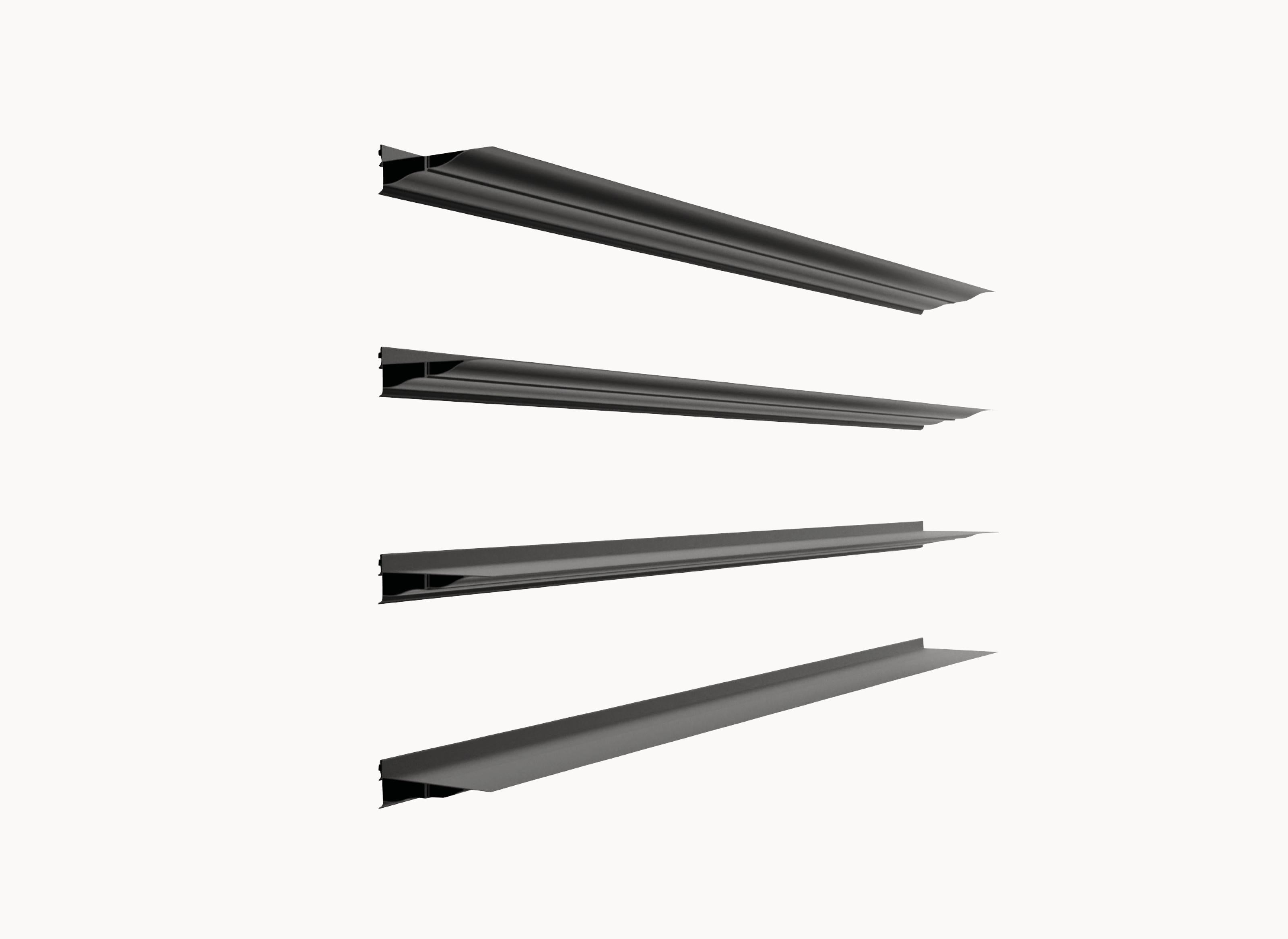 Wall Mounted Minimalist Shelves recycled anodised Aluminum (1 Unit :26CM /1 M)  For Sale 5