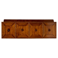 Wall-mounted oak wood sideboard with four doors, Italy, 1950s