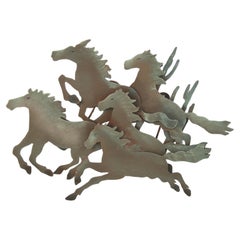 Wall Mounted Patinated Galloping Horse Sculpture #1