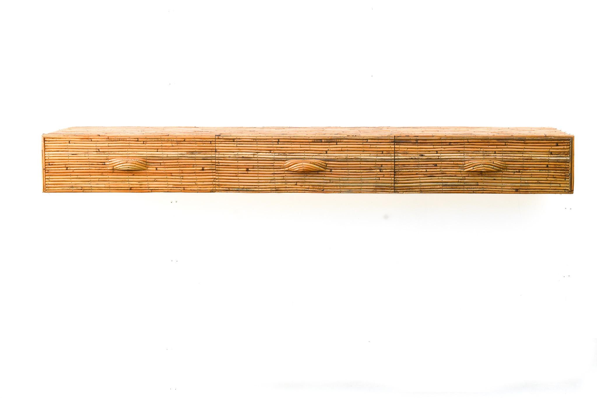 Wall Mounted Pencil Reed Console Table In New Condition For Sale In Oxford, GB