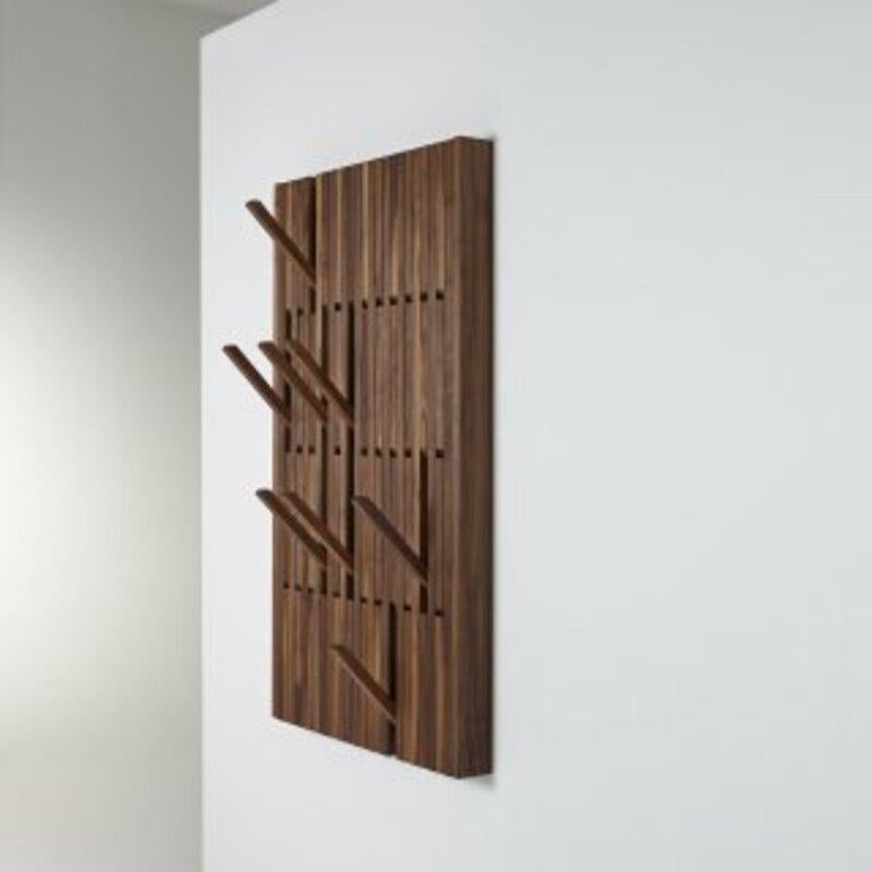Wall Mounted PIANO Coat Rack, Patrick Pablo Canadian Oak Wall Mounted Coat