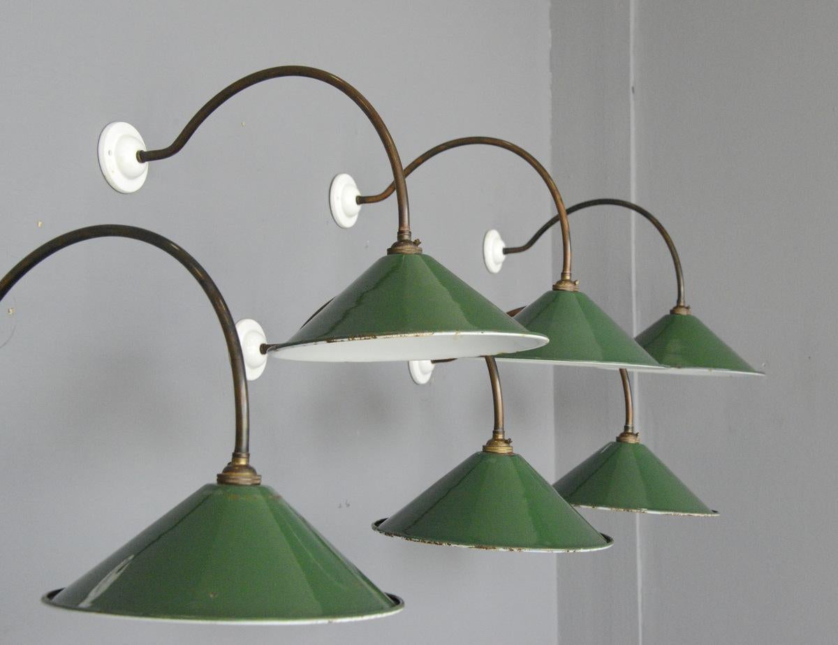 Wall Mounted Porcelain and Copper Lights, circa 1920s 4