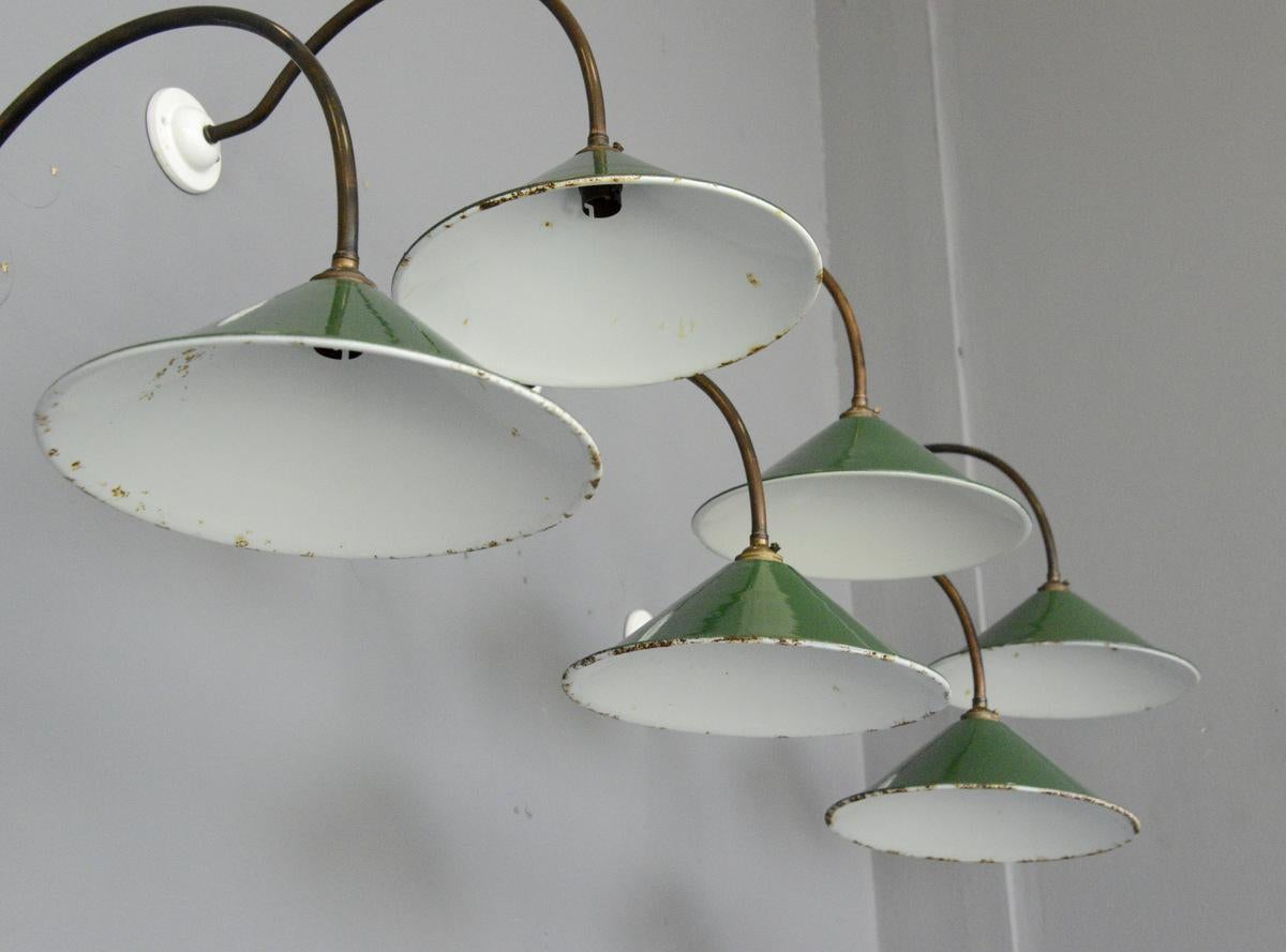 Wall Mounted Porcelain and Copper Lights, circa 1920s In Good Condition In Gloucester, GB