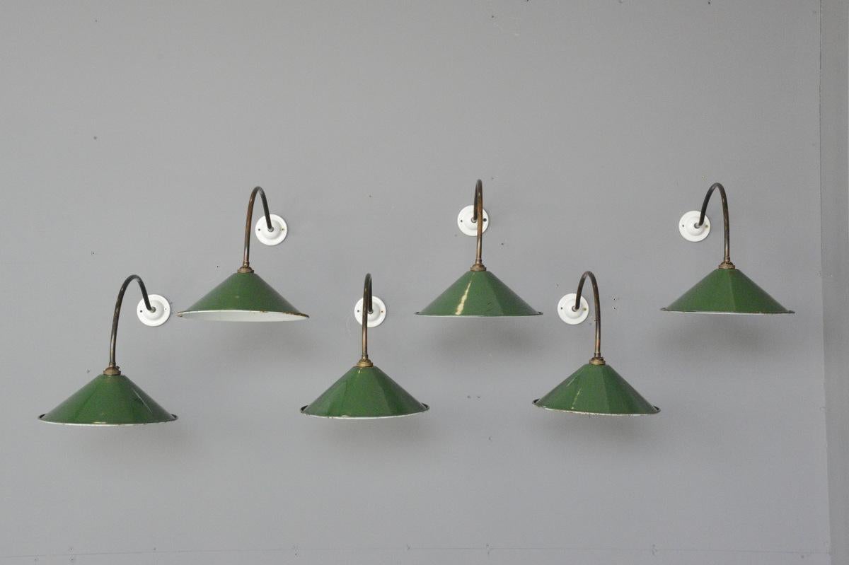 Wall Mounted Porcelain and Copper Lights, circa 1920s 1