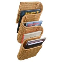 Wall Mounted Rattan Magazine Racks, Italy, 1970's