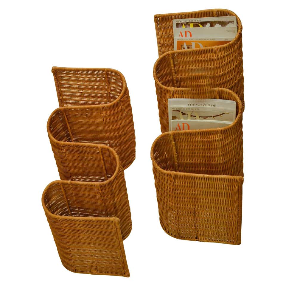 Wall Mounted Rattan Magazine Racks, Italy, circa 1970 at 1stDibs ...