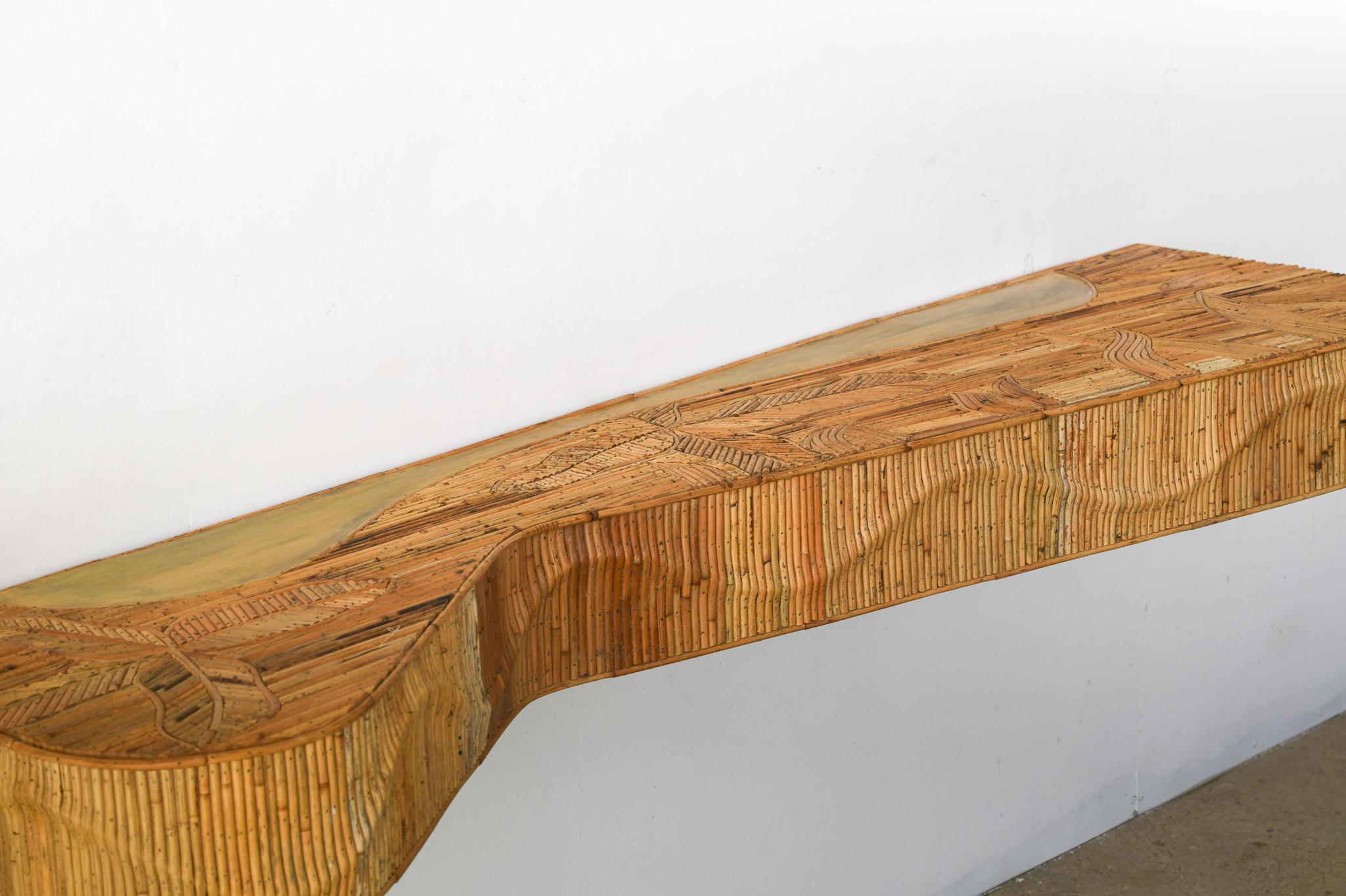 Wall Mounted Rattan Pencil Reed Console Table In New Condition For Sale In Oxford, GB